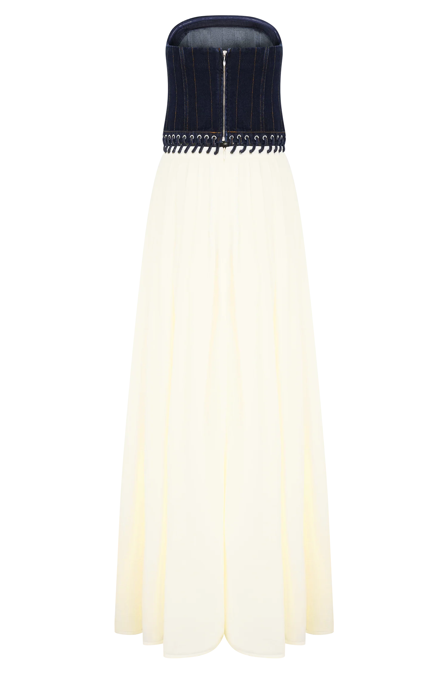 Suella Chiffon Denim Maxi Dress - Indigo Blue - Image 9