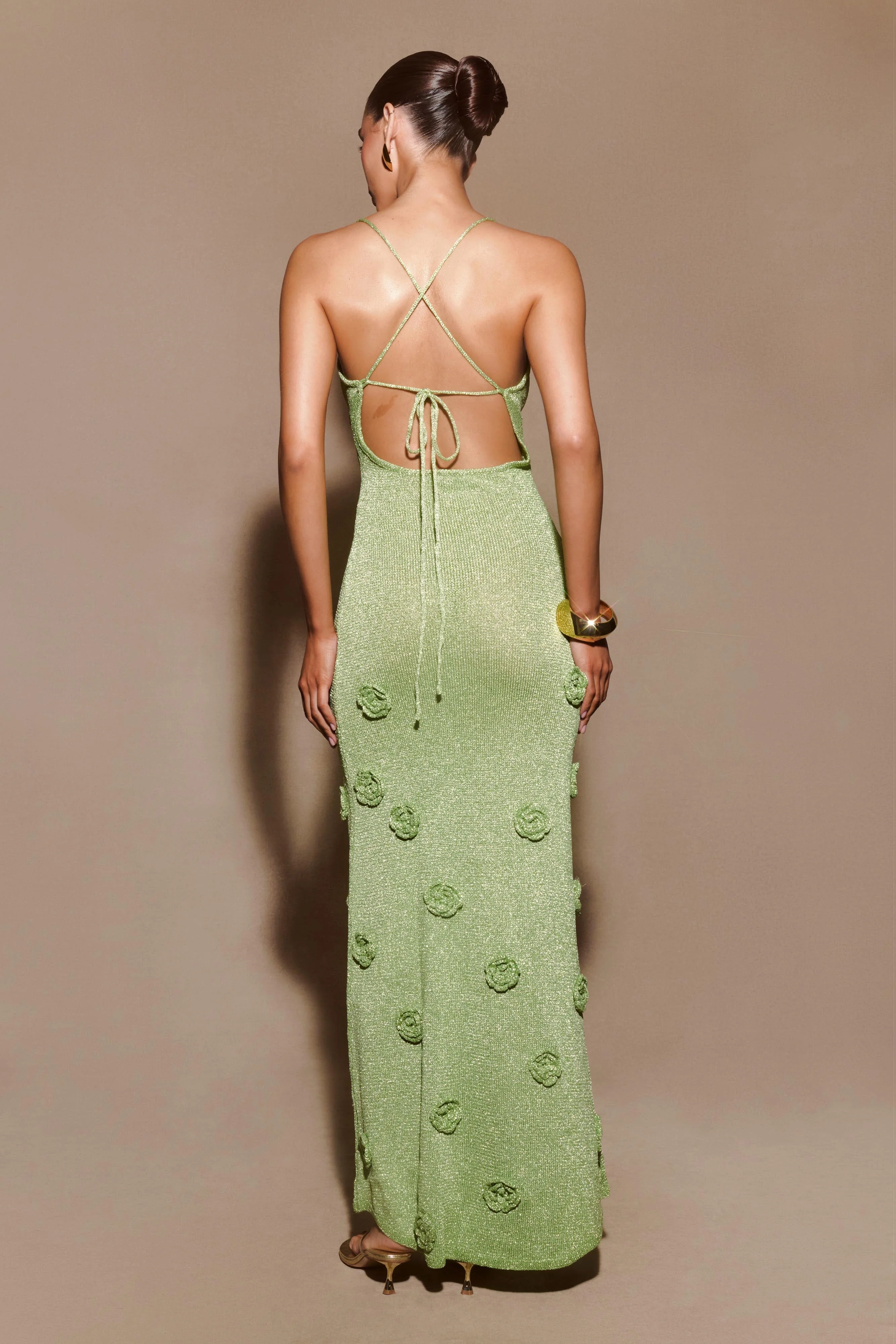 Suki Metallic Knit Maxi Dress - Pastel Green - Image 2
