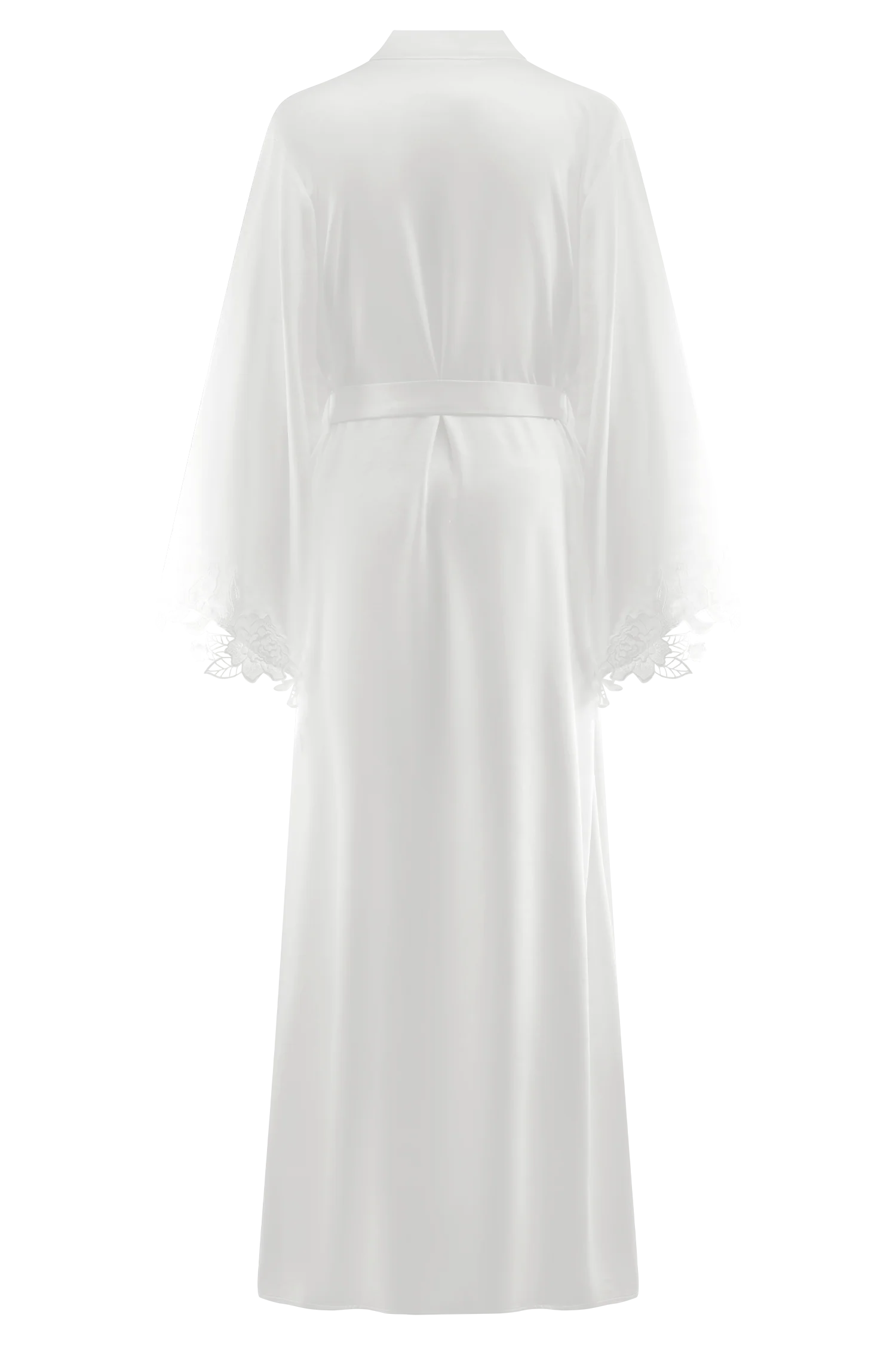 Sullivan Satin Bridal Robe With Lace - Ivory - Image 8