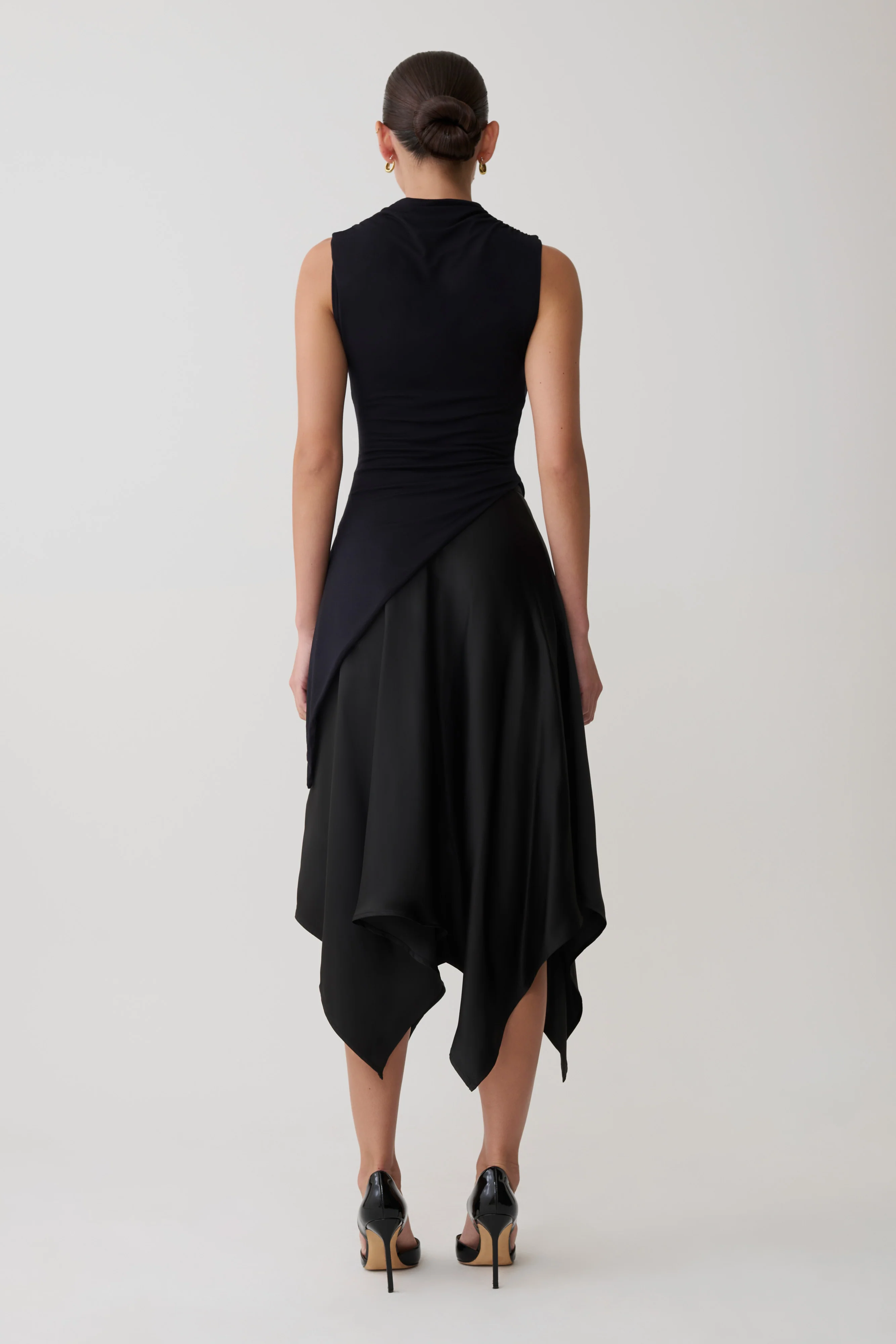 Suong High Neck Gathered Top - Black - Image 10