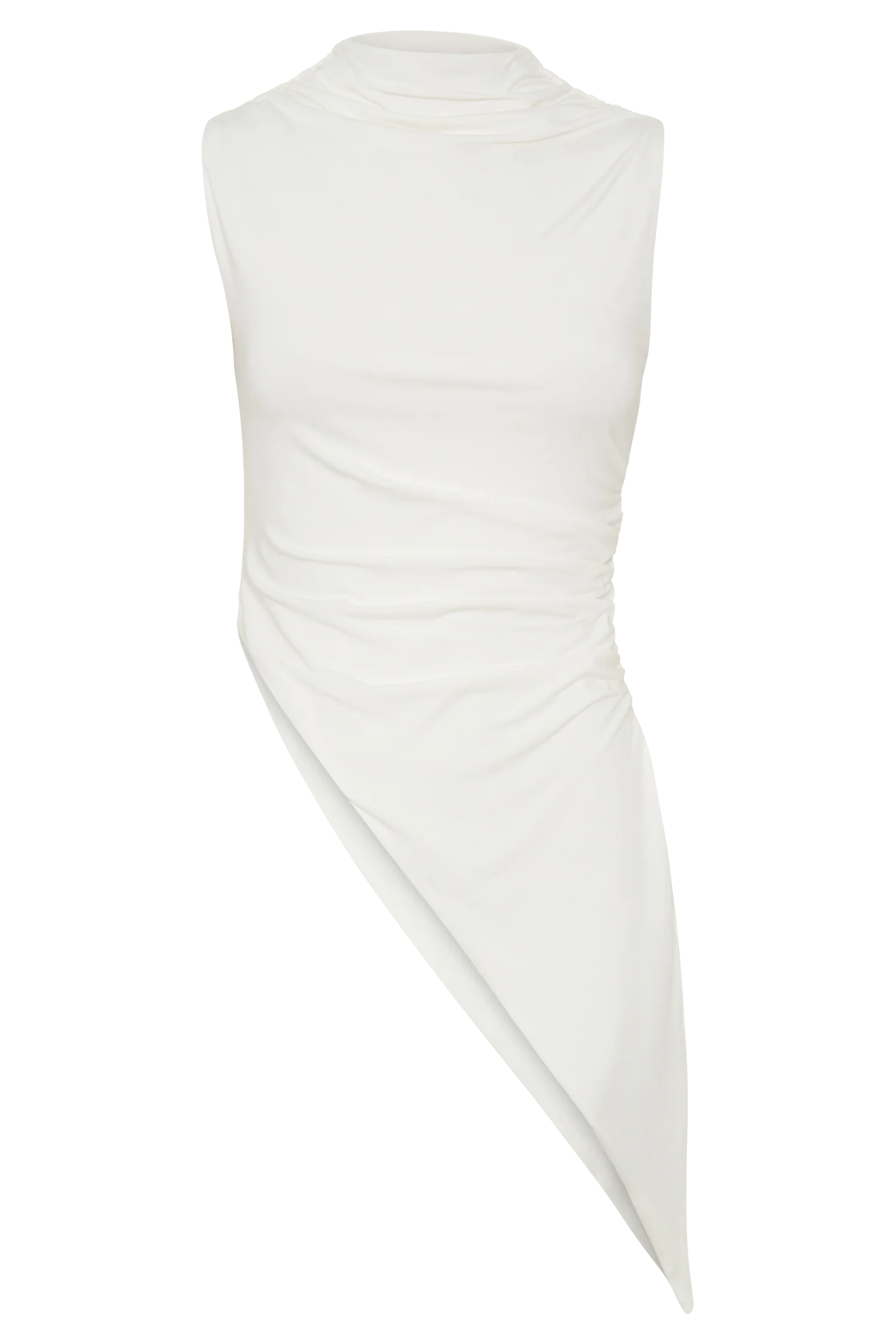 Suong High Neck Gathered Top - White - Image 9