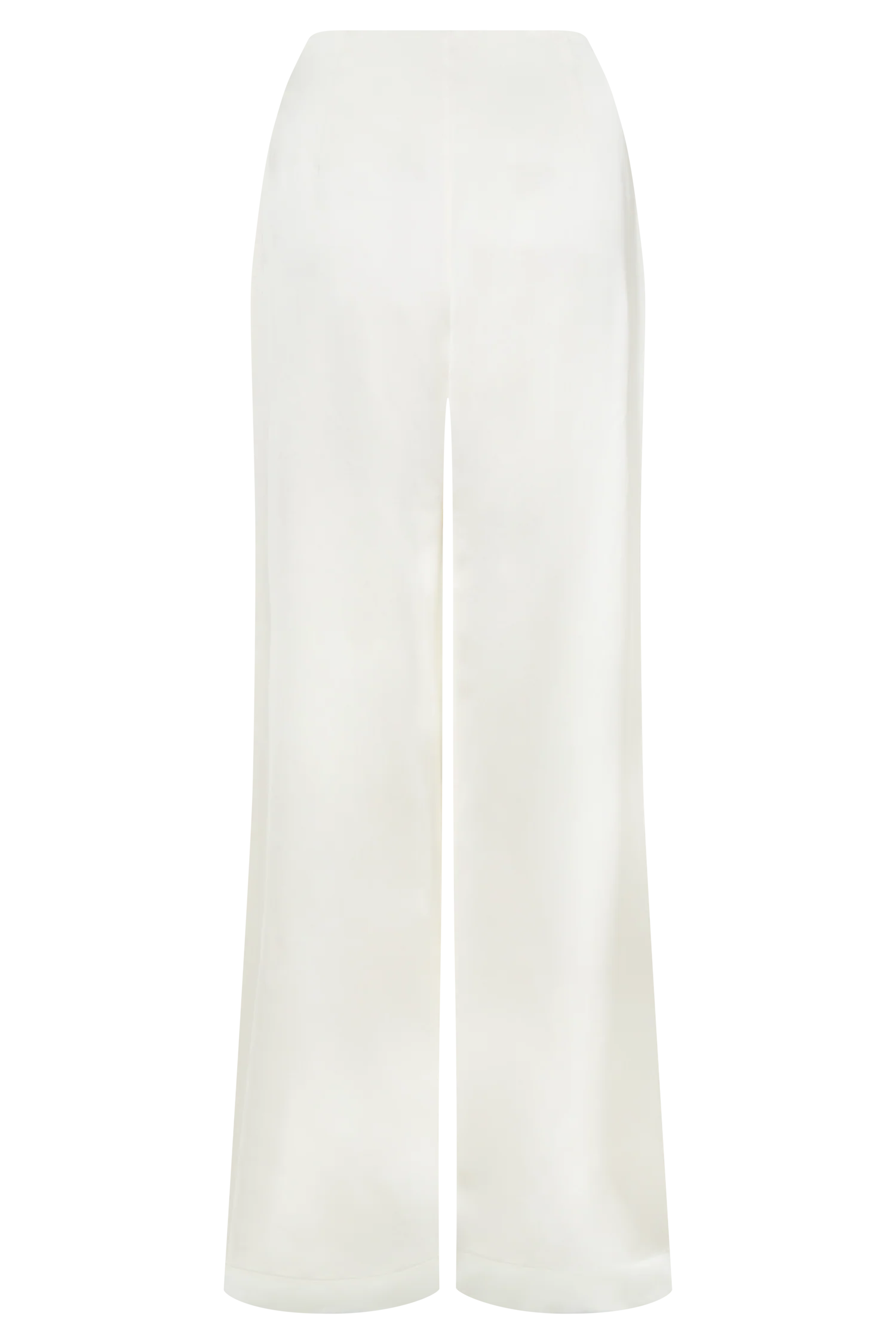 Sydney Straight Leg Satin Pants - Ivory - Image 5