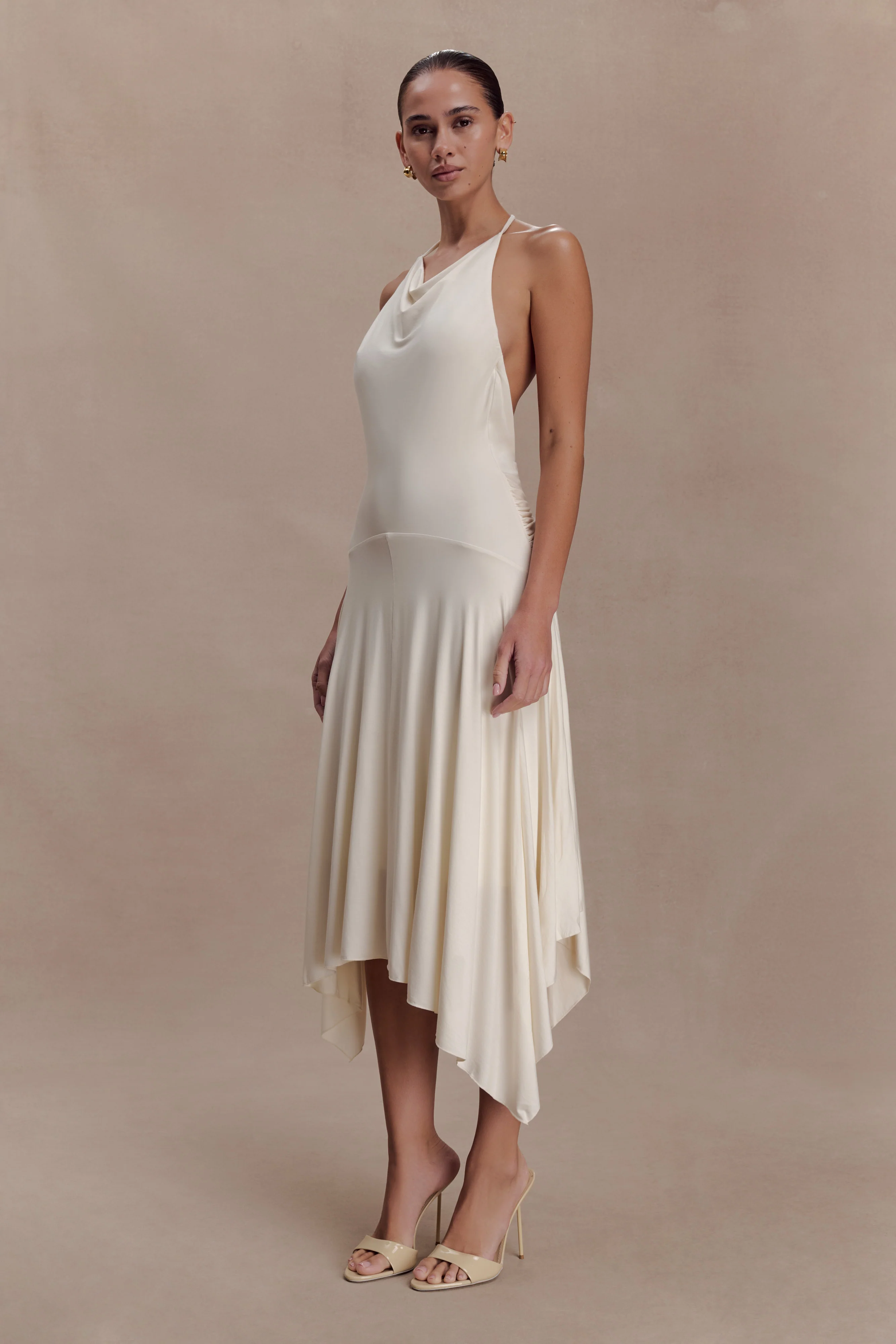 Sylvie Modal Hankie Midi Dress - Ivory - Image 3