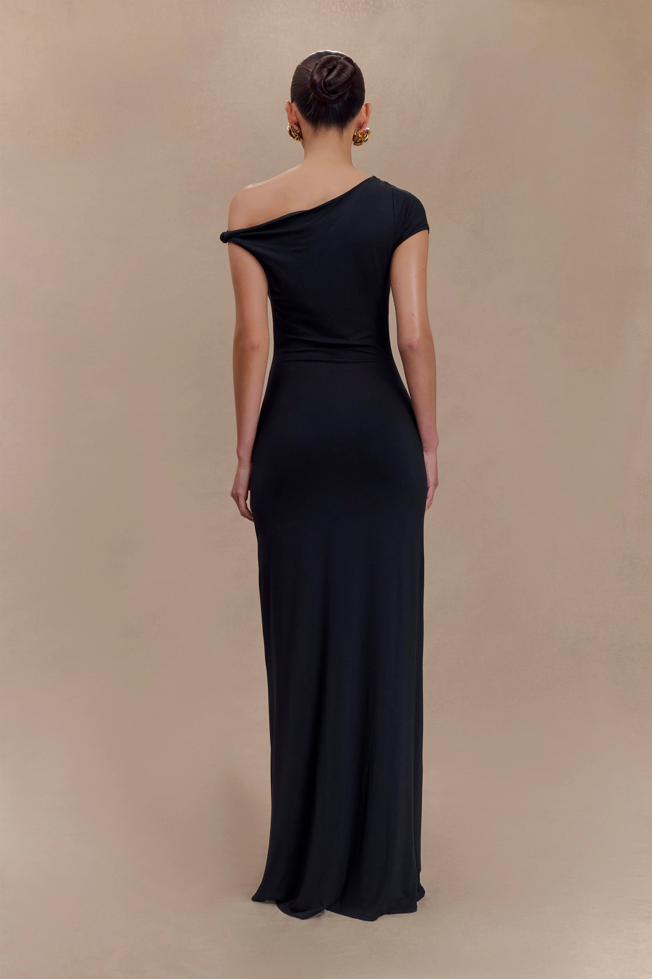 Tamsin Short Sleeve Modal Maxi Dress - Black - Image 2