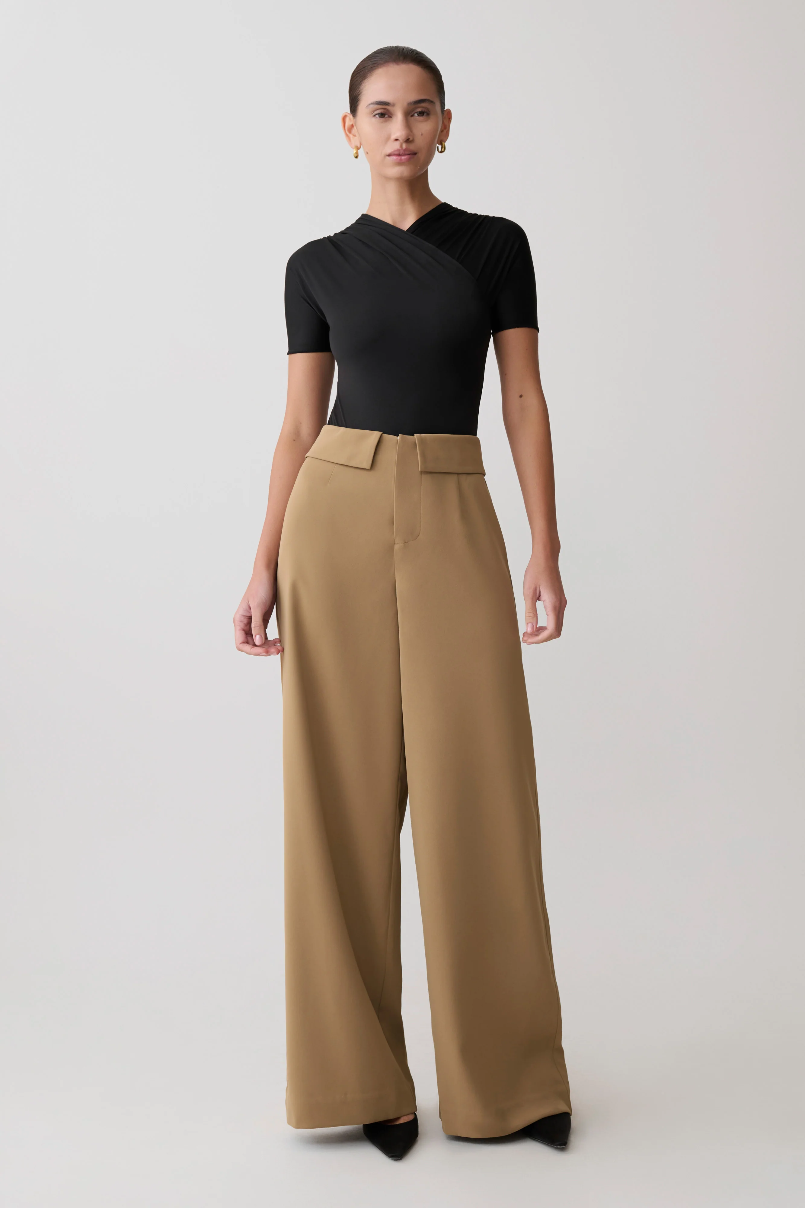 Tanya Wide Leg Suiting Pants - Camel - Image 4