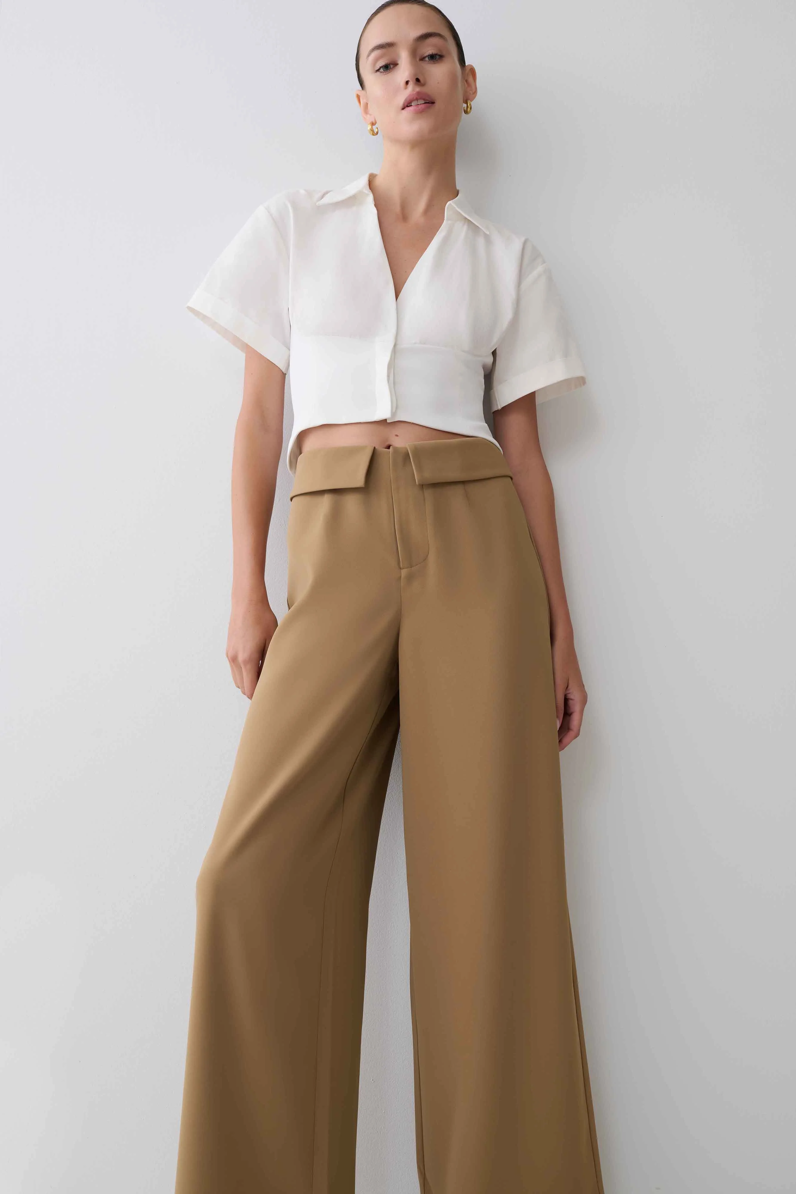 Tanya Wide Leg Suiting Pants - Camel - Image 9