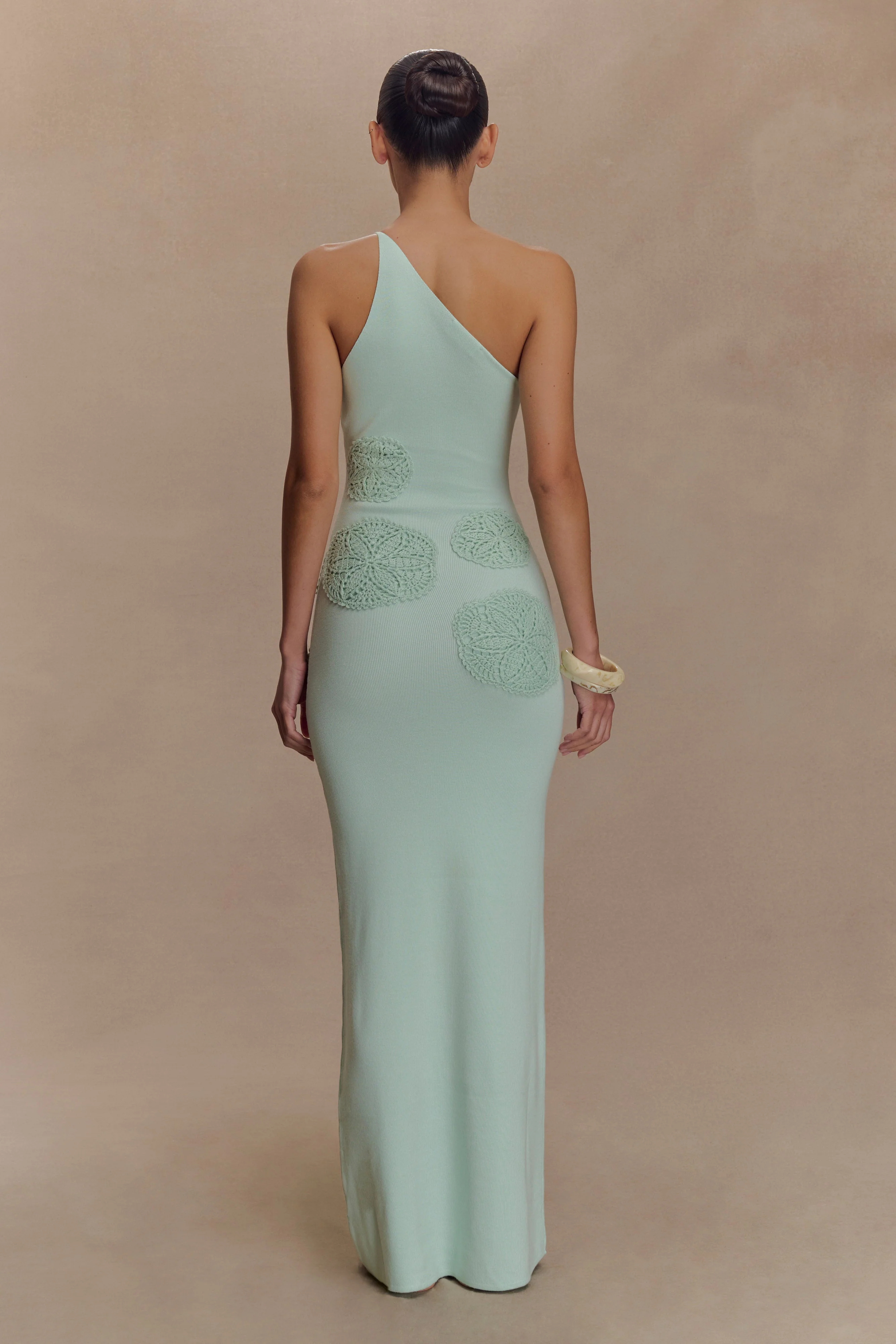 Teneika Crochet Knit Maxi Dress - Light Aqua - Image 2