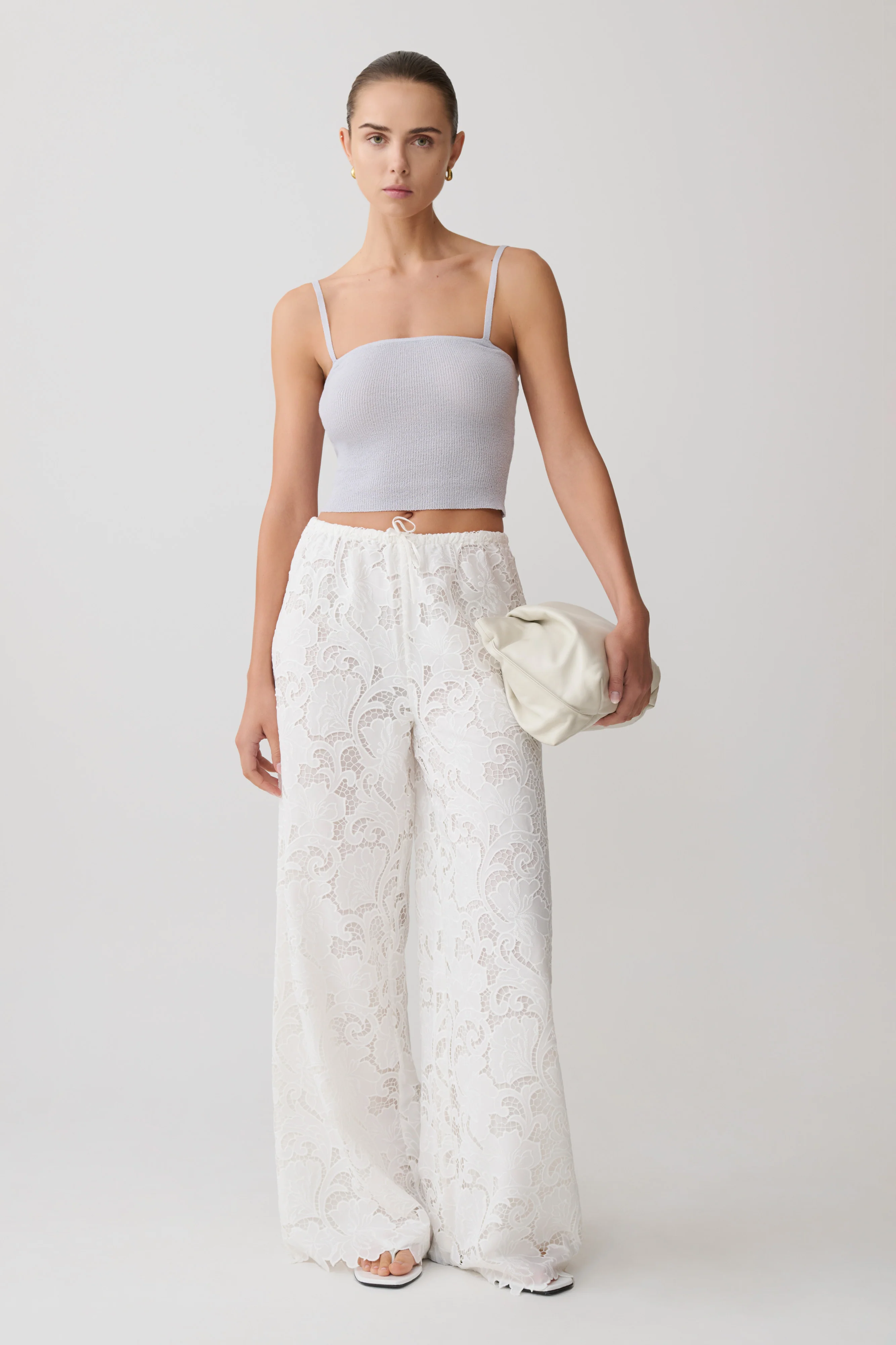 Tessa Broderie Straight Leg Pants - White - Image 9