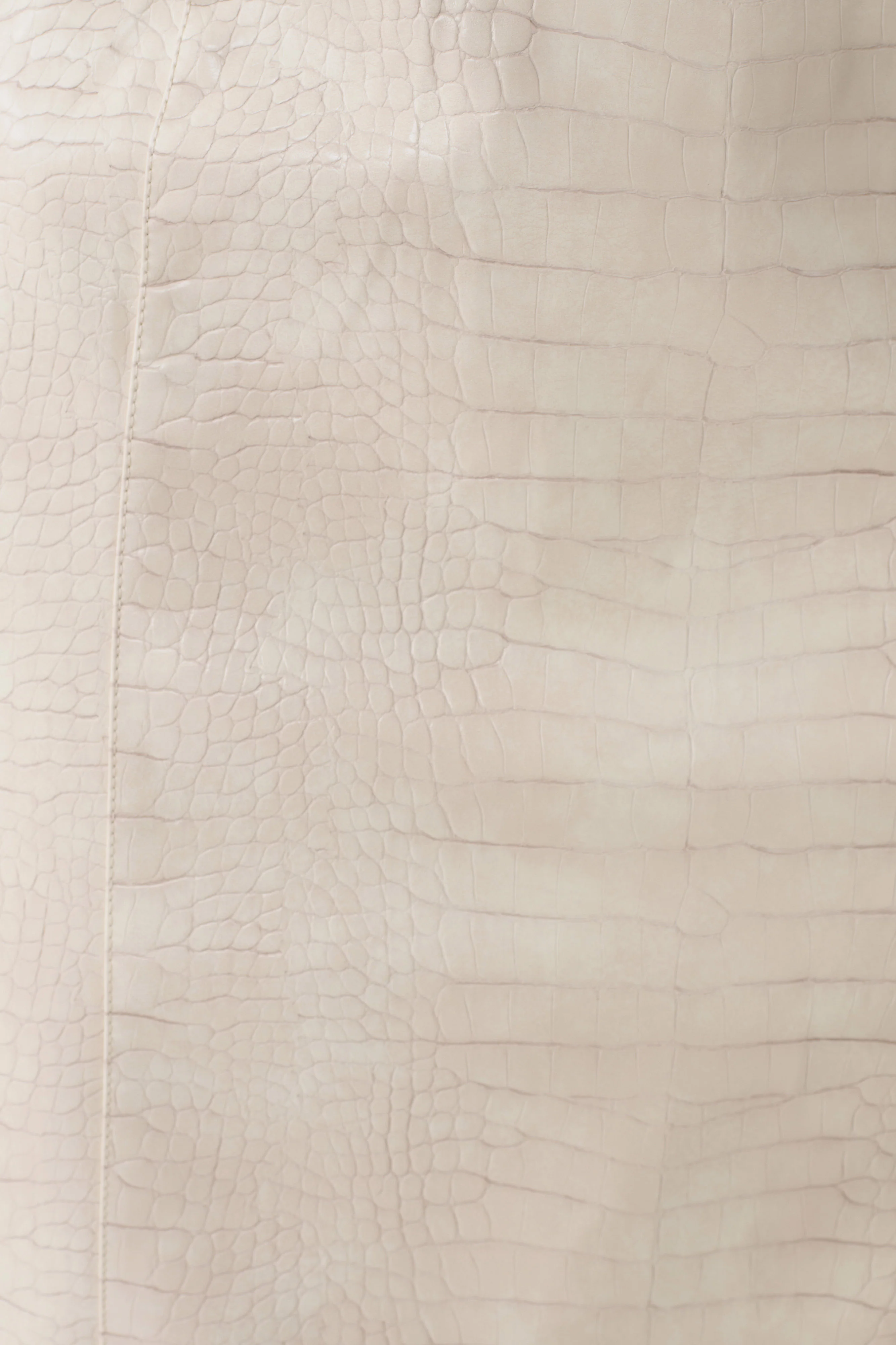 Thalia Croc Faux Leather Midi Skirt - Ivory - Image 7