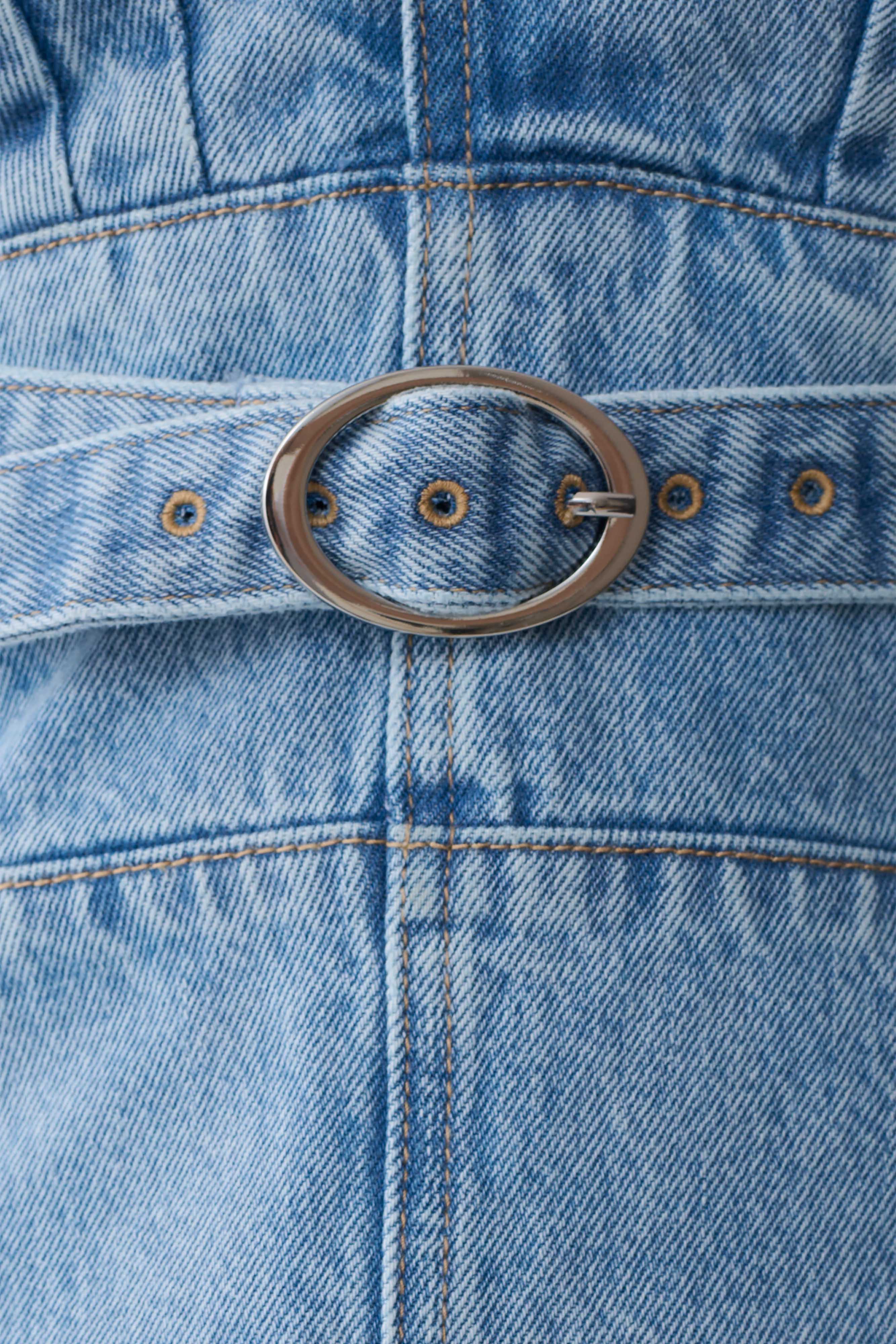 Tommy Strapless Denim Top With Buckle - Classic Blue - Image 8
