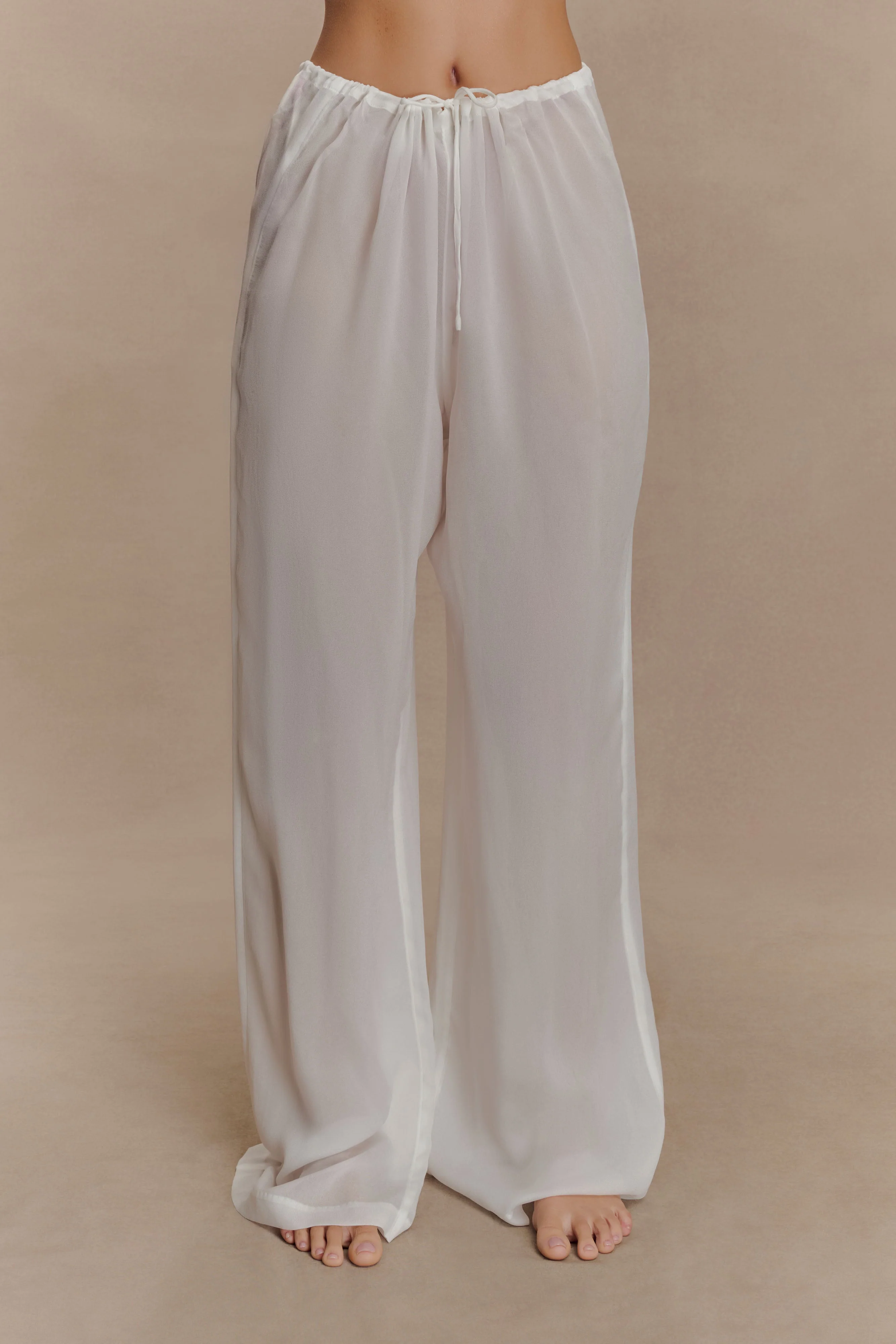 Tonya Sheer Straight Leg Pant - Ivory - Image 2