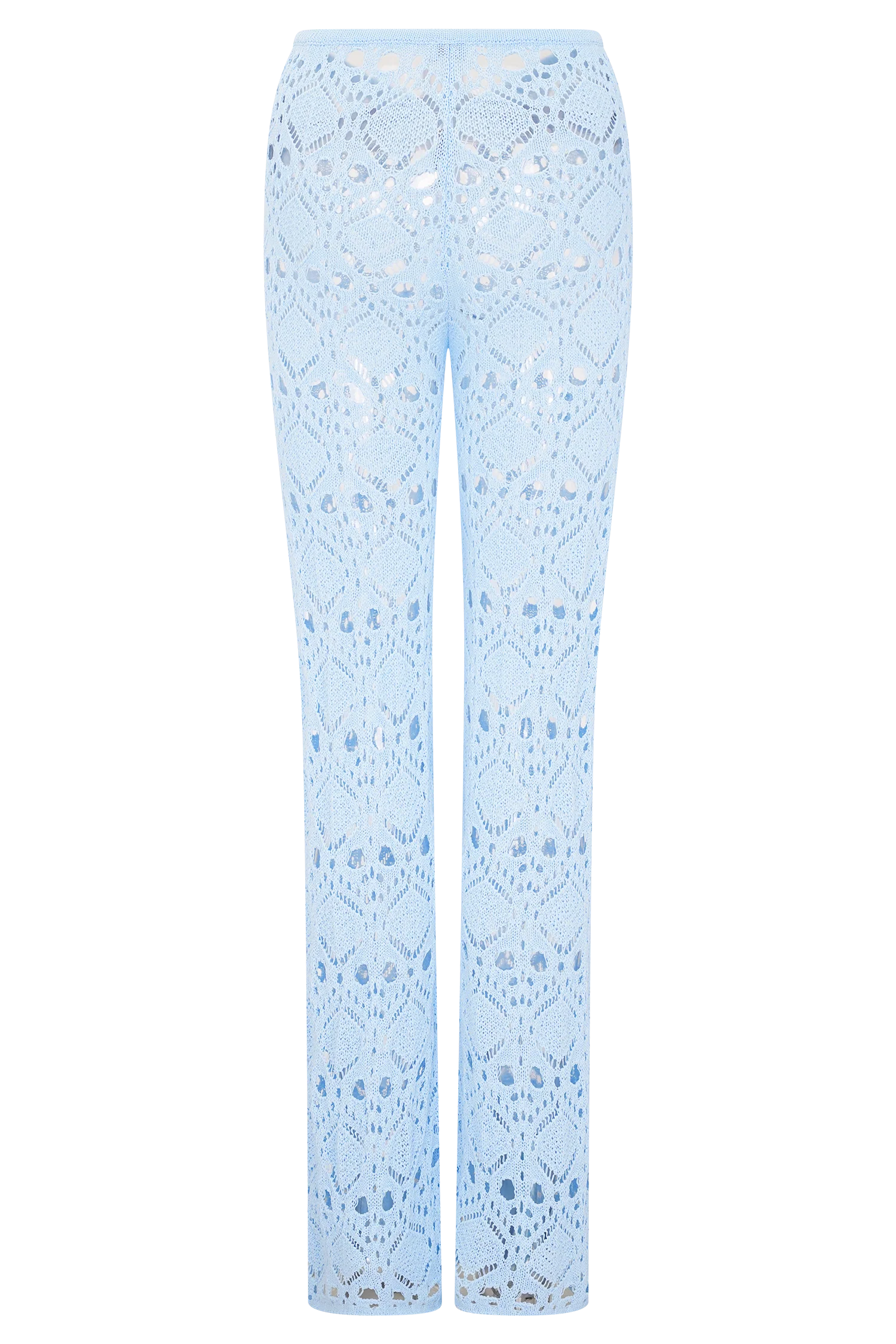 Trena Crochet Knit Pants - Sky Blue - Image 8