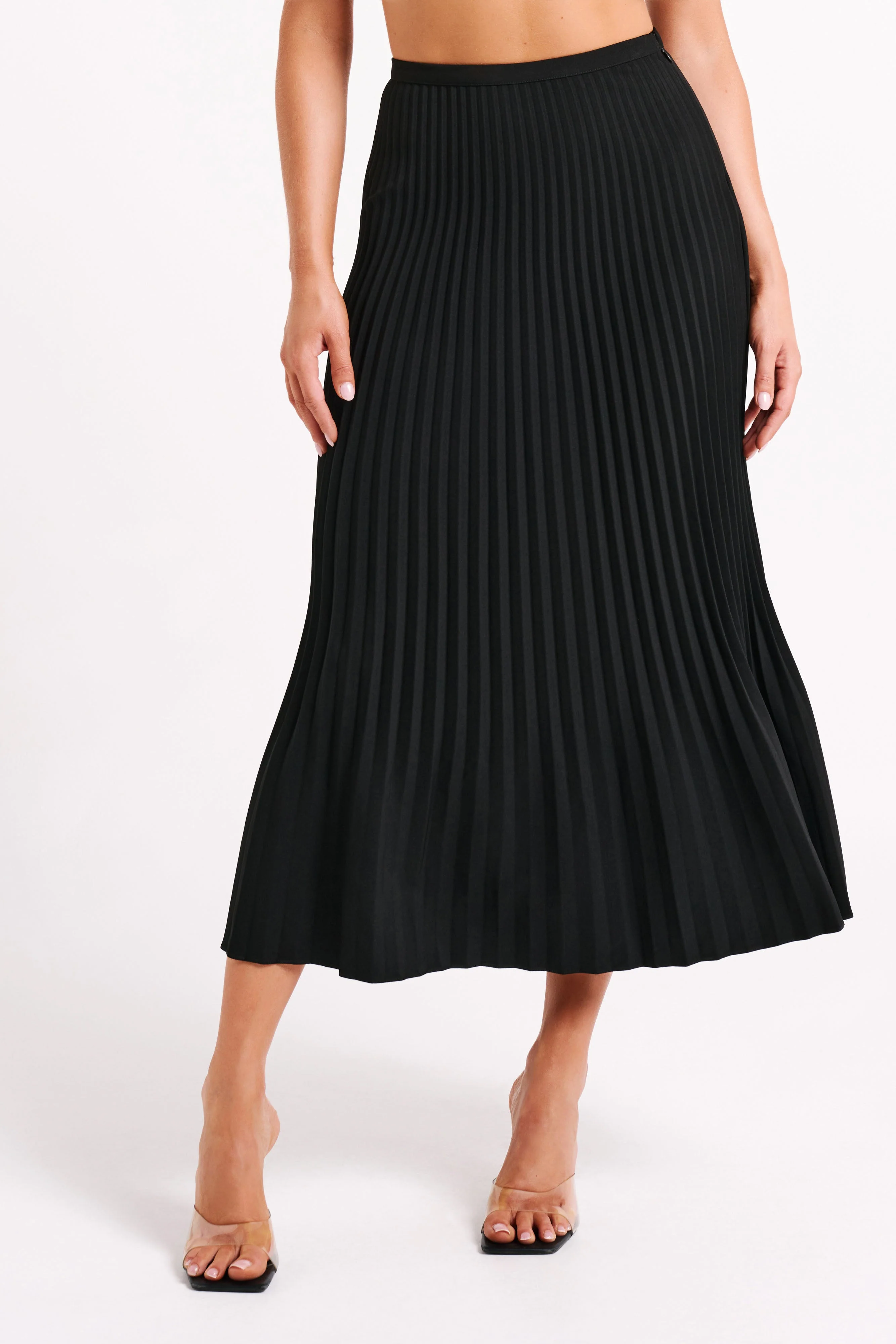 Twyla Pleated Suiting Maxi Skirt - Black - Image 4