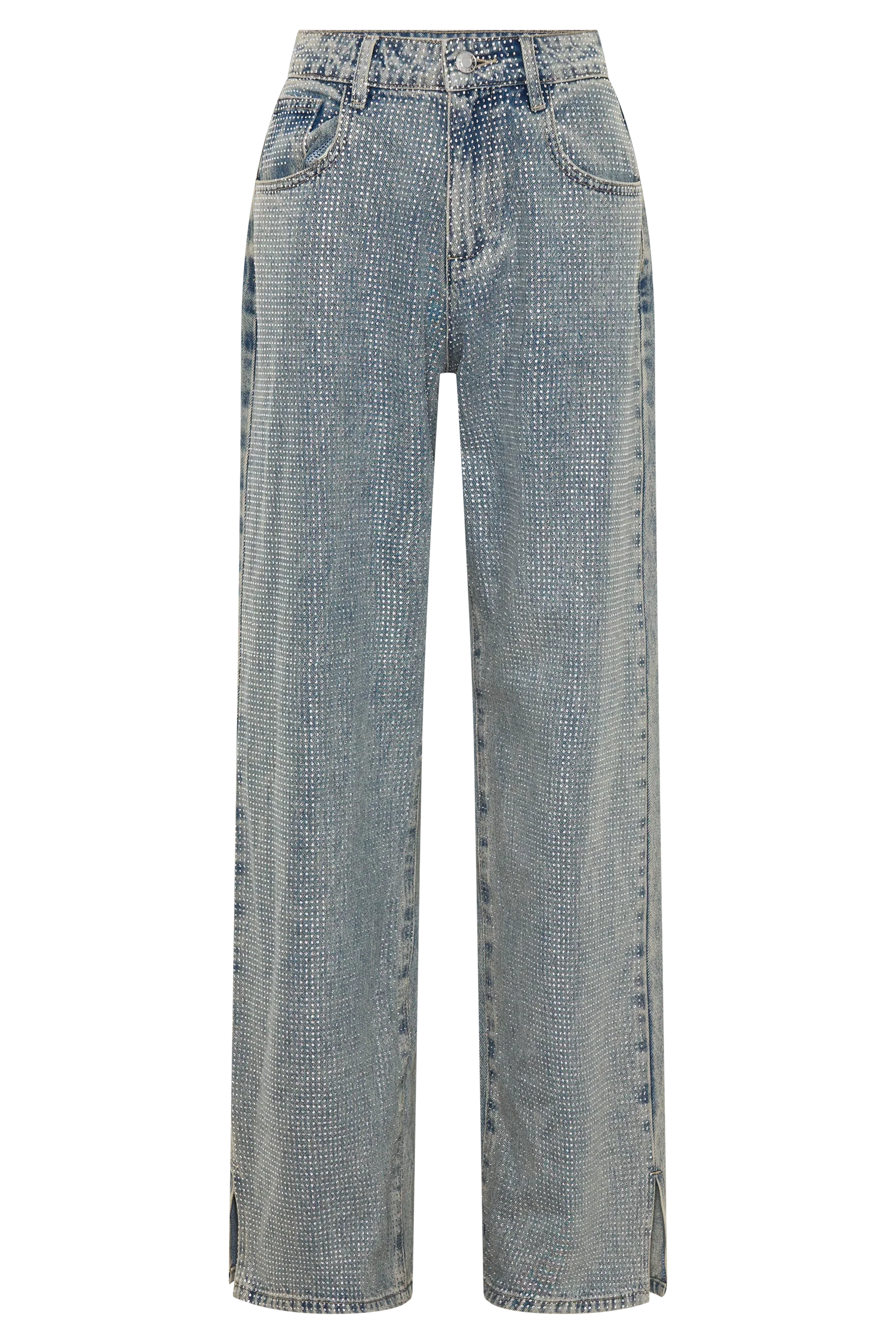 Tyla Diamante Denim Jeans - Blue/Green - Image 13