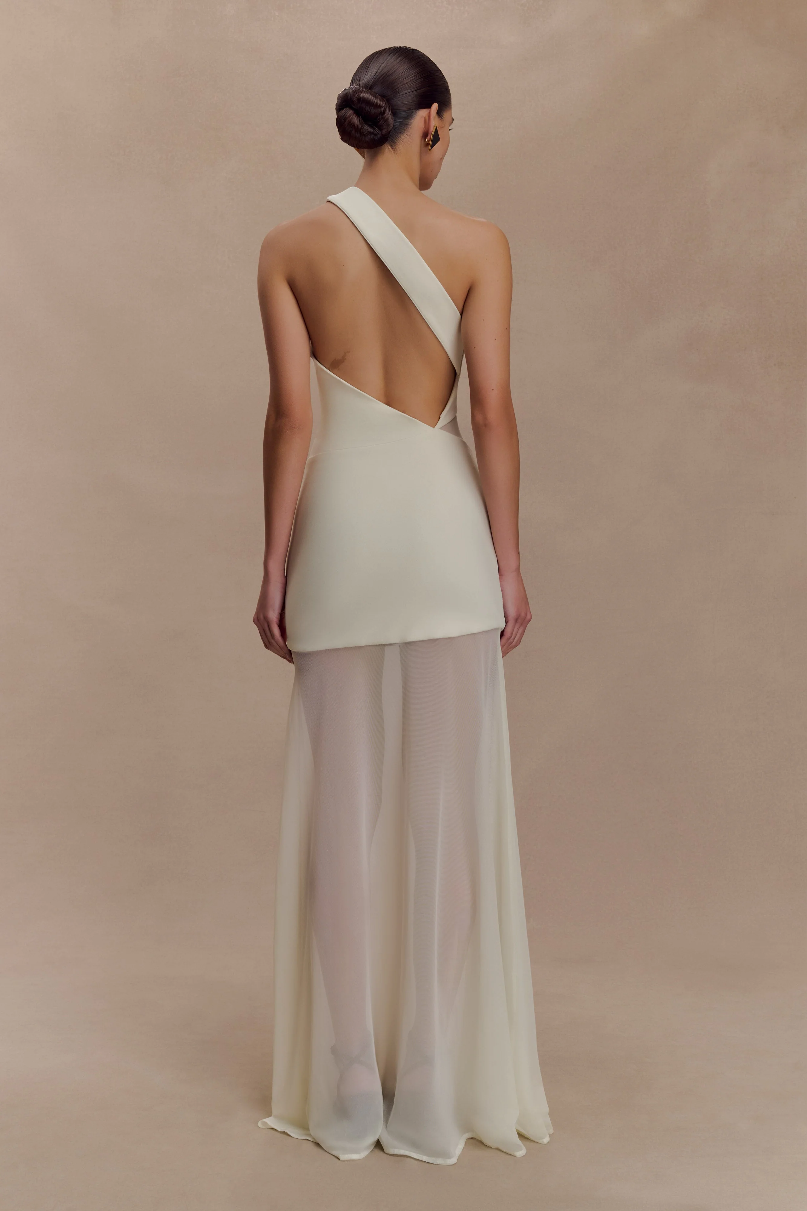 Vashti Cut Out Mesh Maxi Dress - Ivory - Image 2