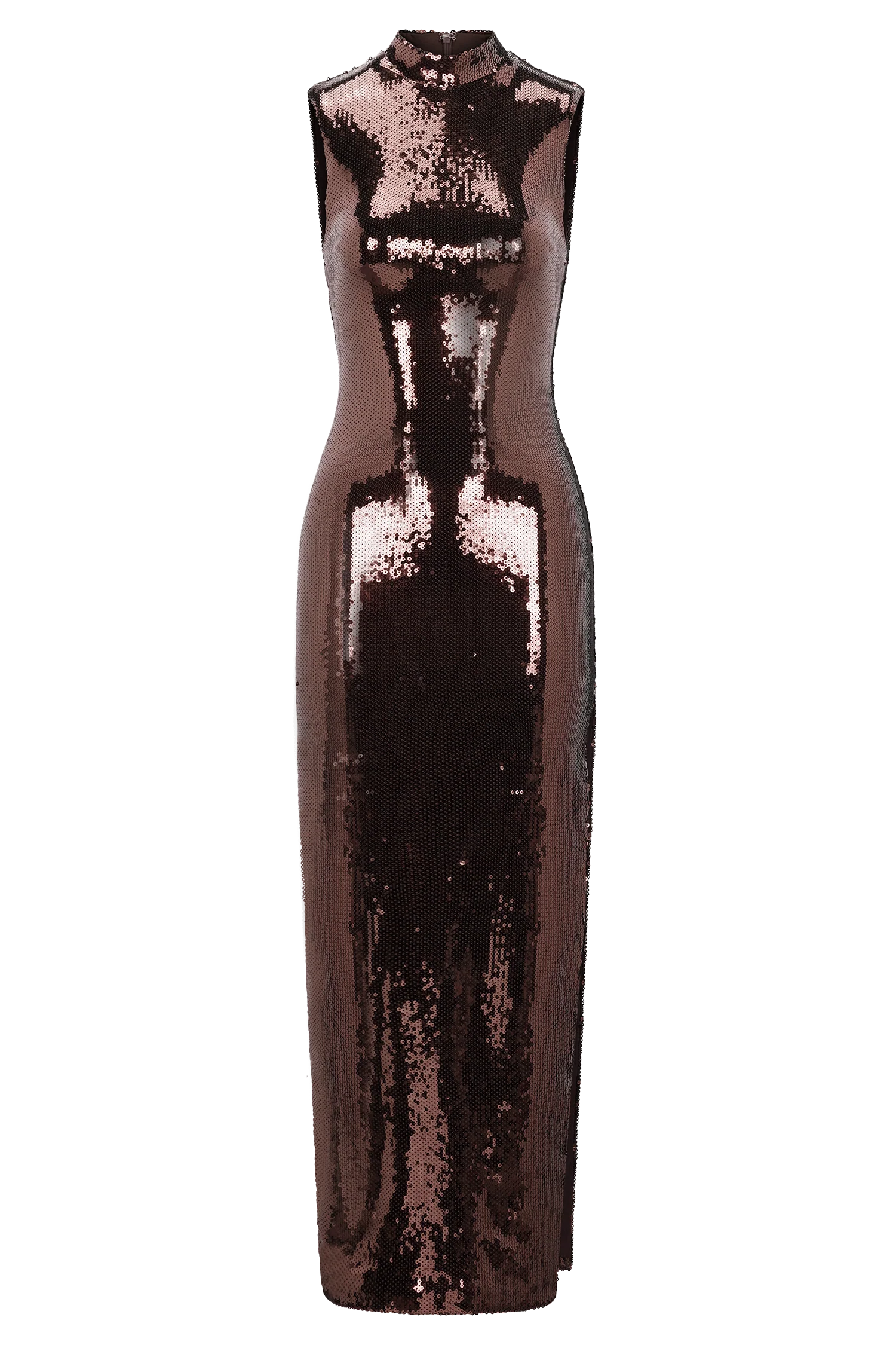 Veronica Sequin Midi Dress - Chocolate - Image 8