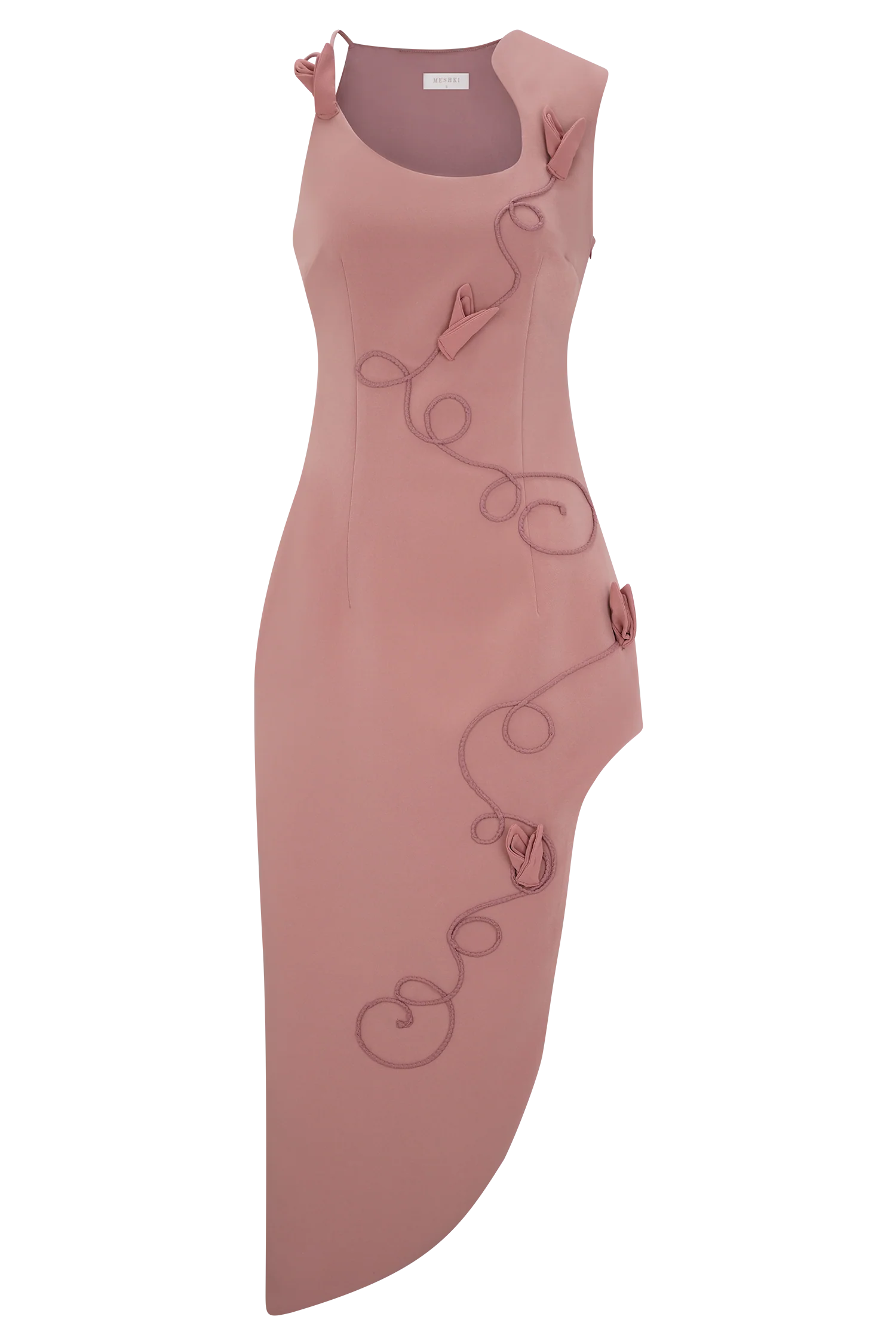 Virginia Suiting Embroidered Midi Dress - Burnt Rose - Image 7