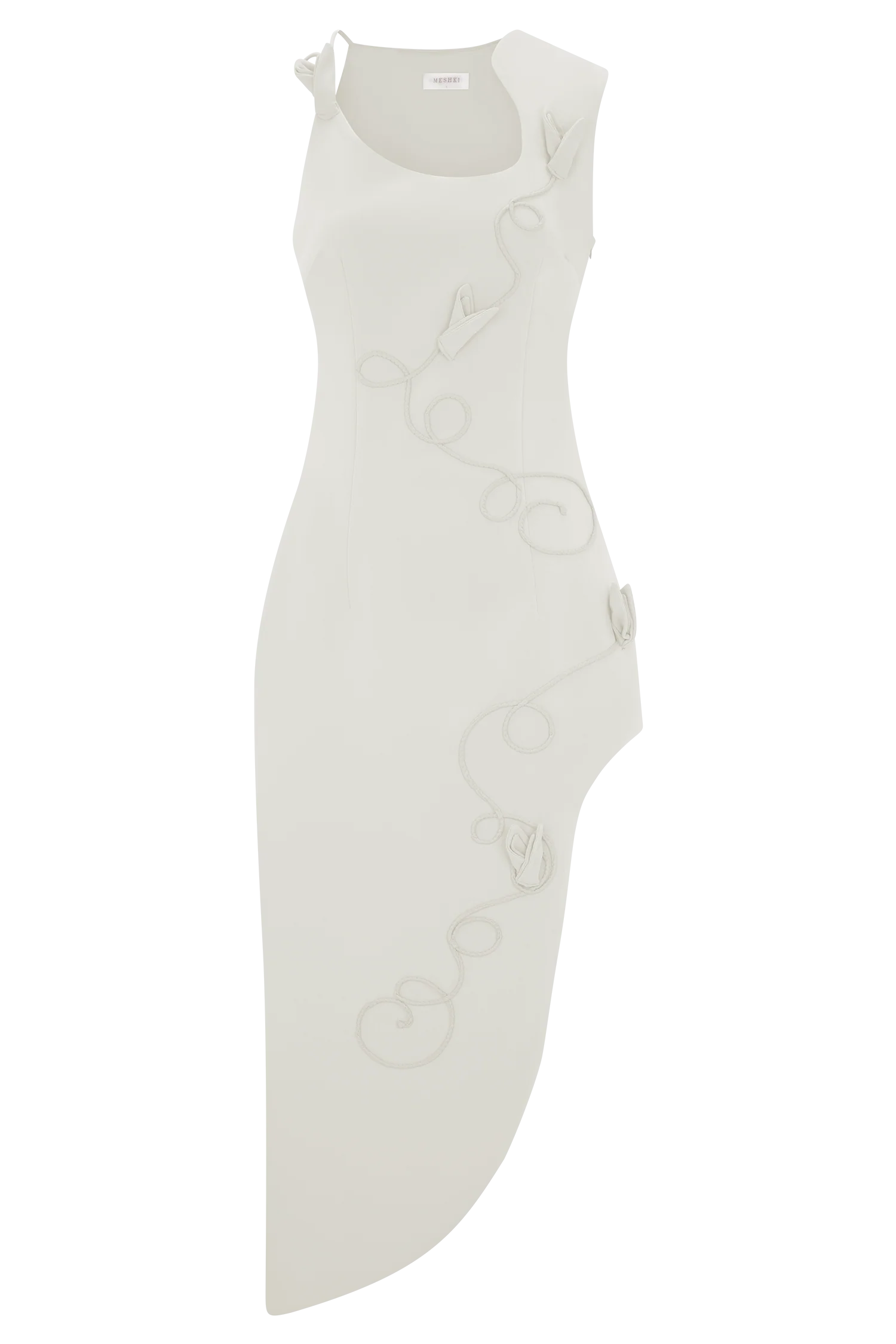 Virginia Suiting Embroidered Midi Dress - White - Image 8