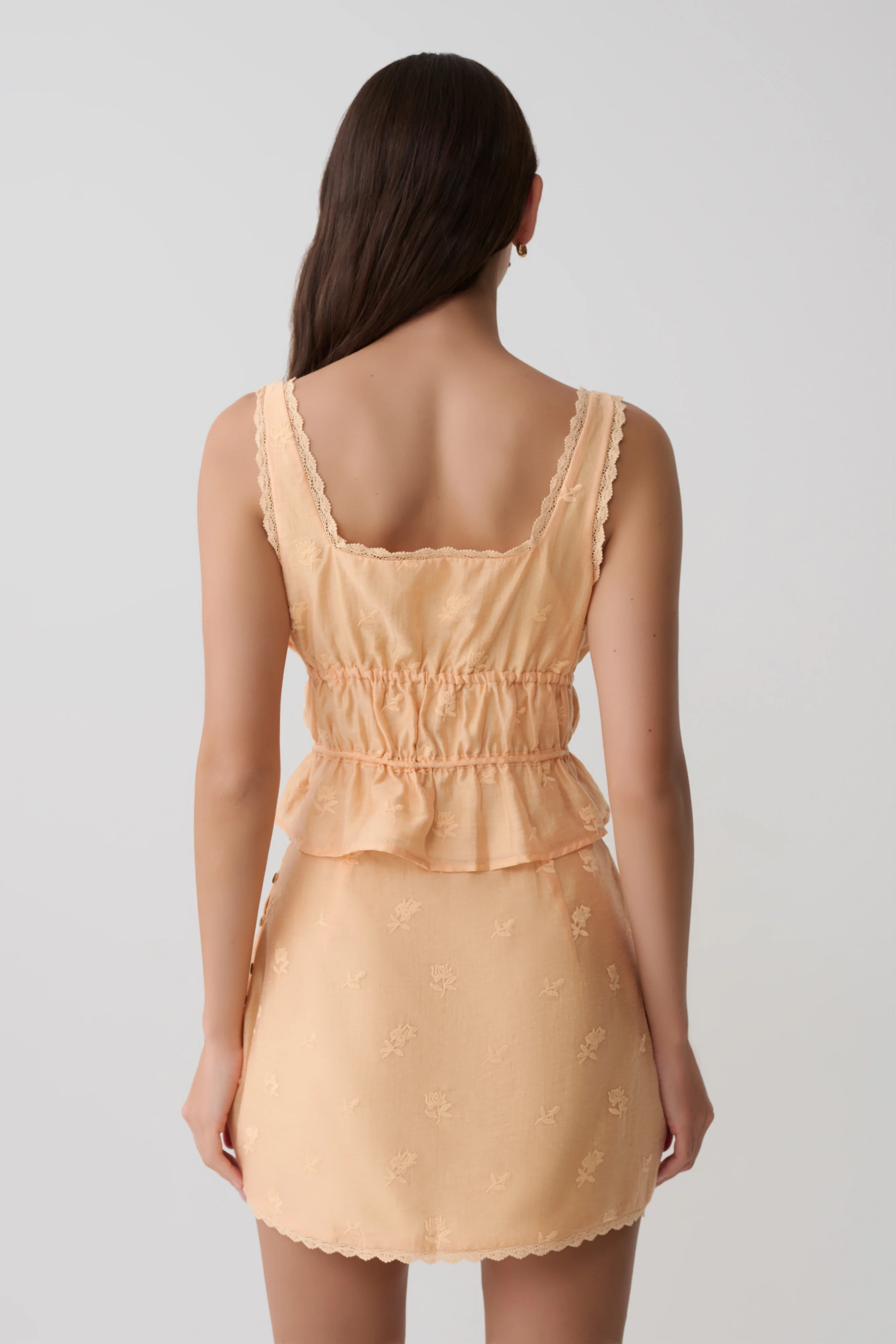 Vivian Embroidered Sleeveless Top - Orange - Image 2