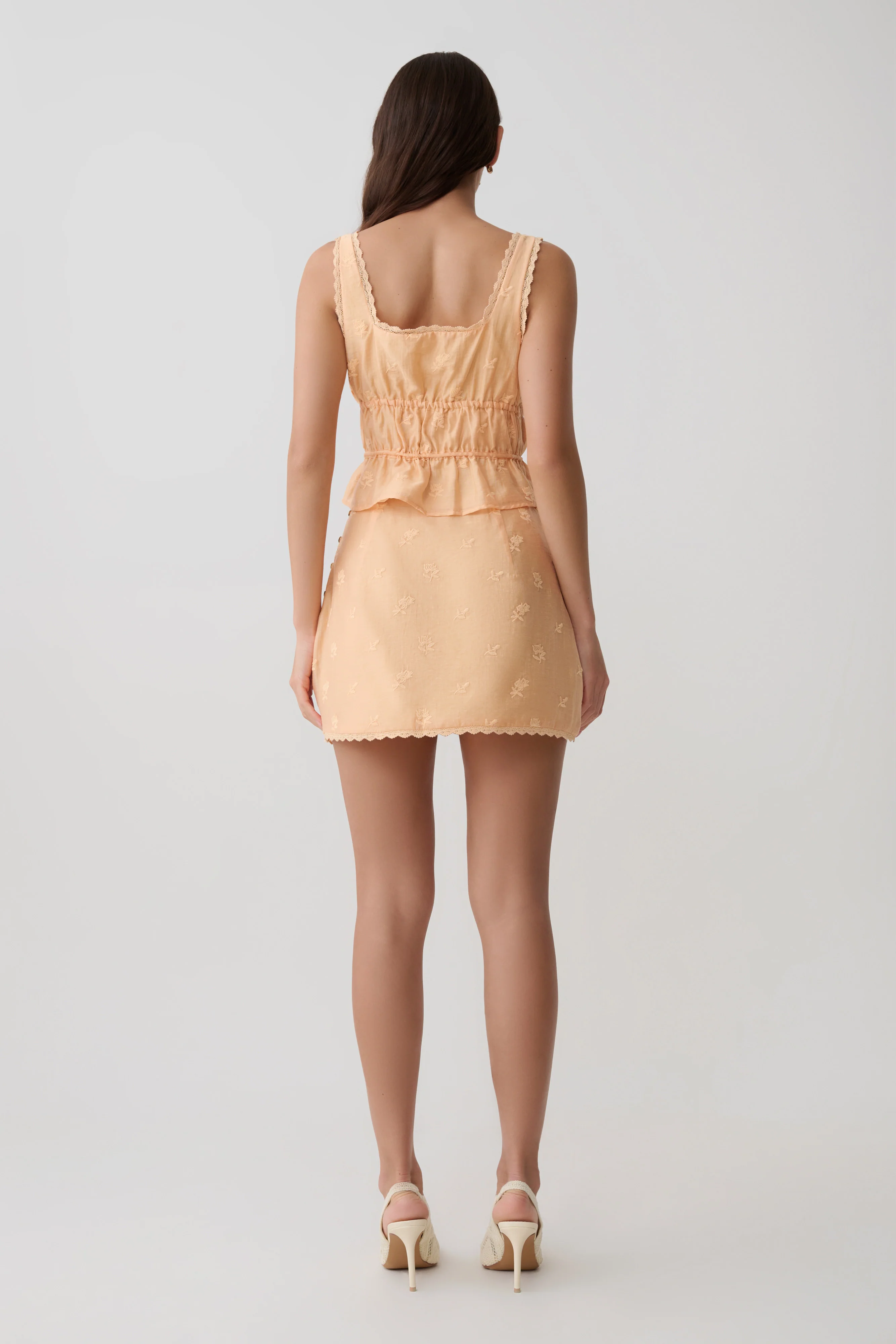 Vivian Embroidered Mini Skirt - Orange - Image 2