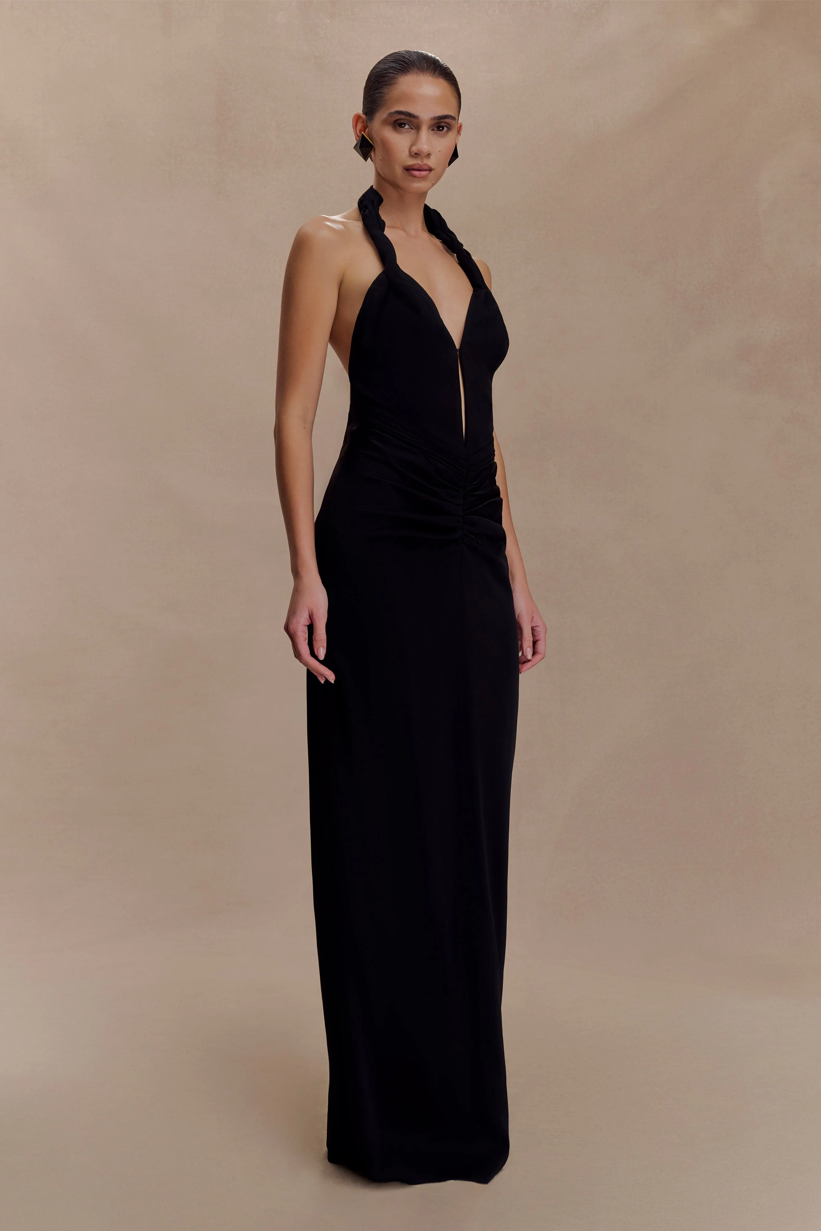 Vivianne Low Neck Maxi Dress - Black - Image 3