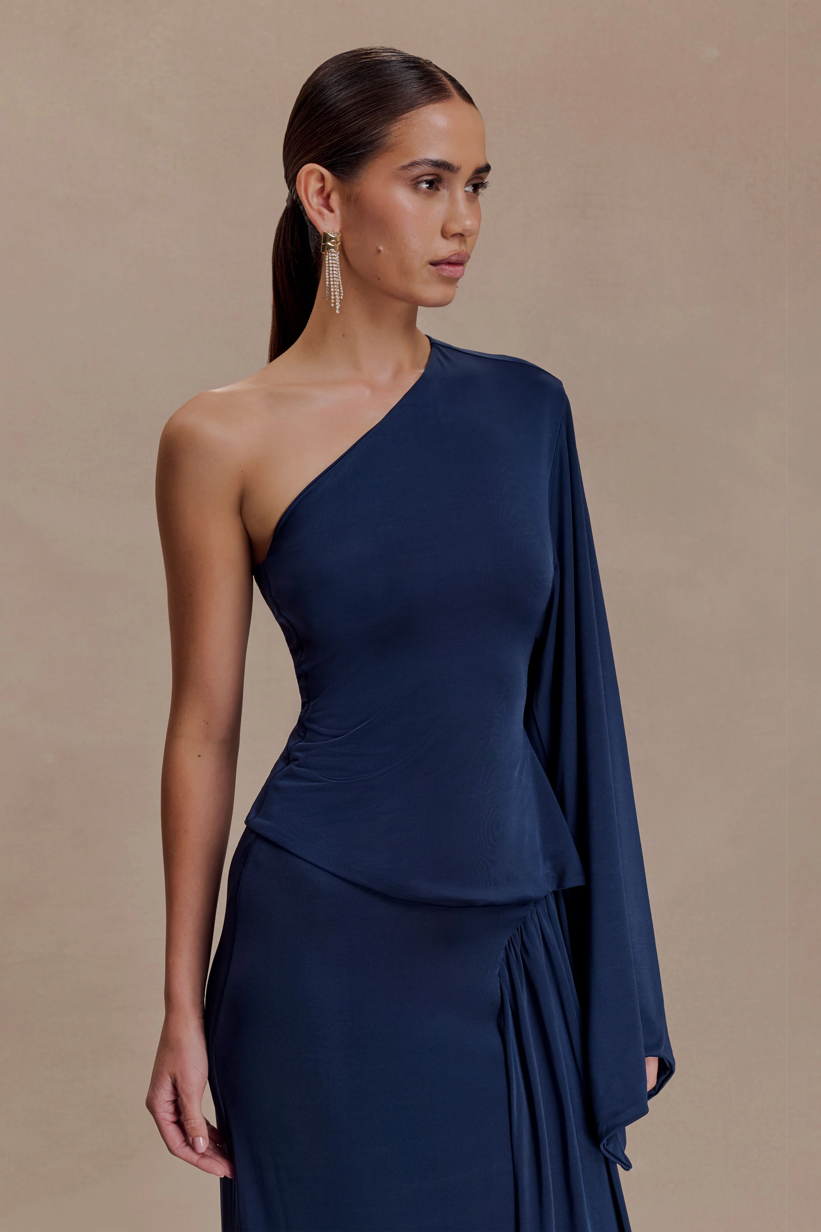 Vivica Slinky One Shoulder Top - Midnight Navy - Image 4