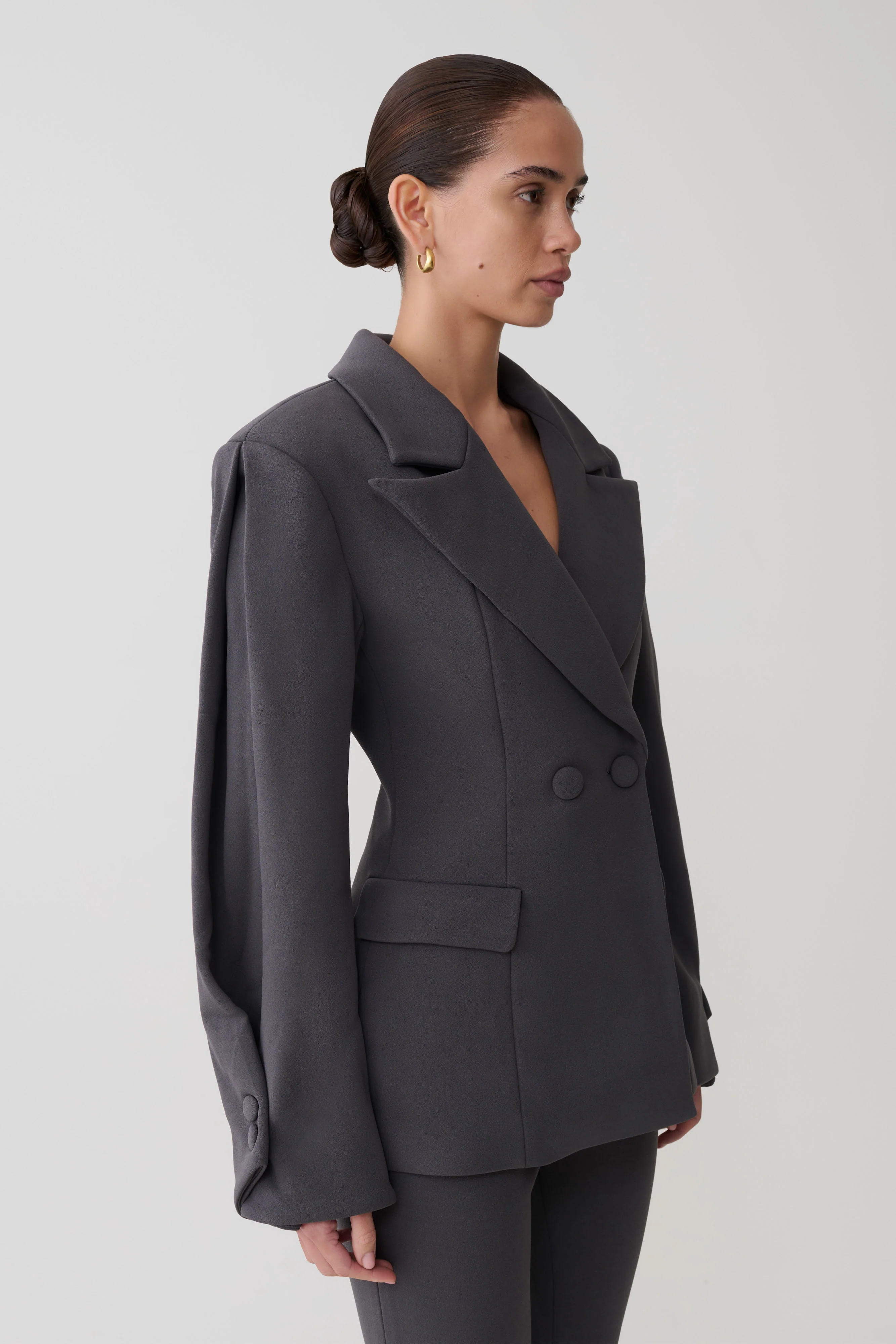 Wesley Structured Blazer - Charcoal Shadow - Image 3