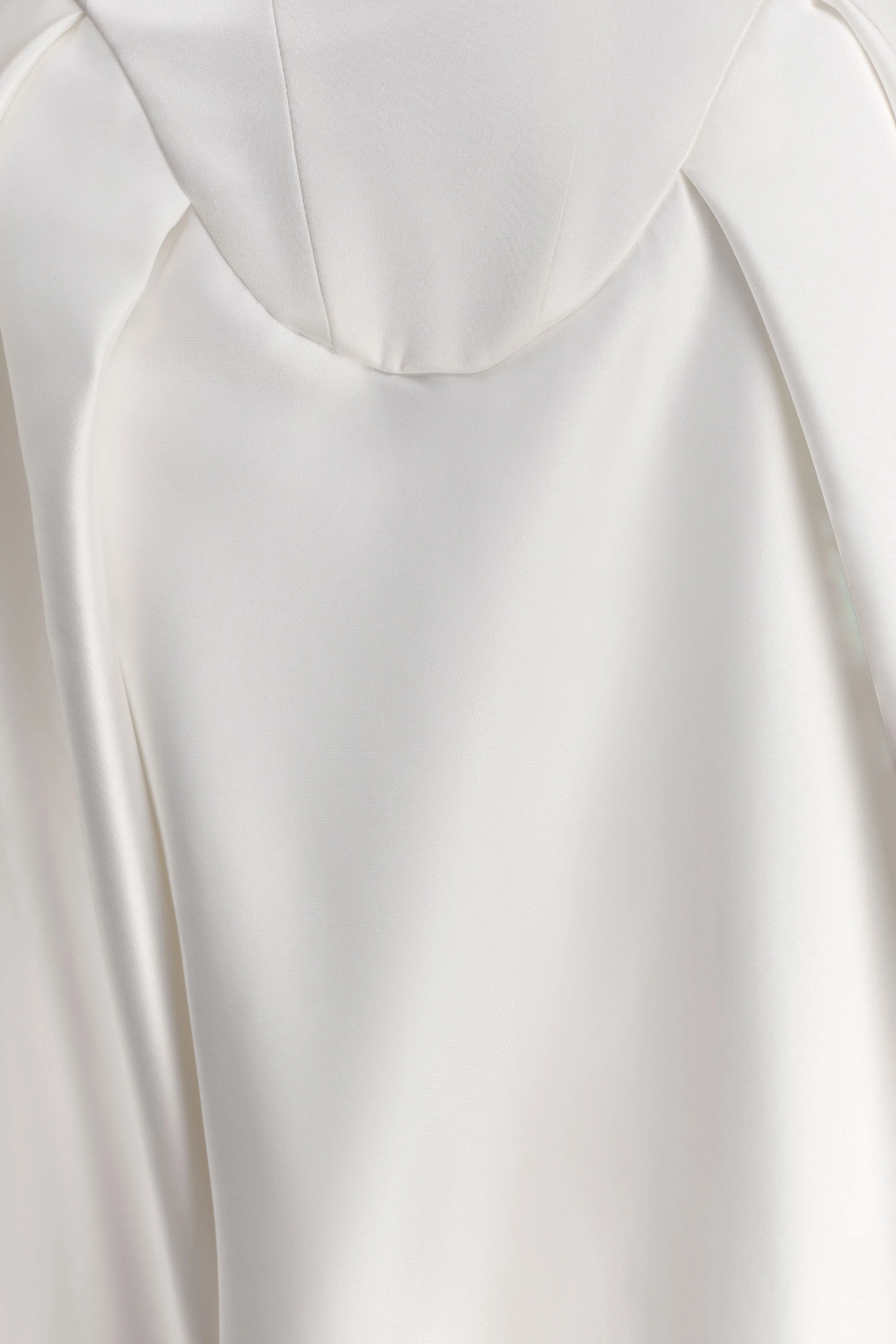 Willow Off Shoulder Satin Maxi Gown - White - Image 11