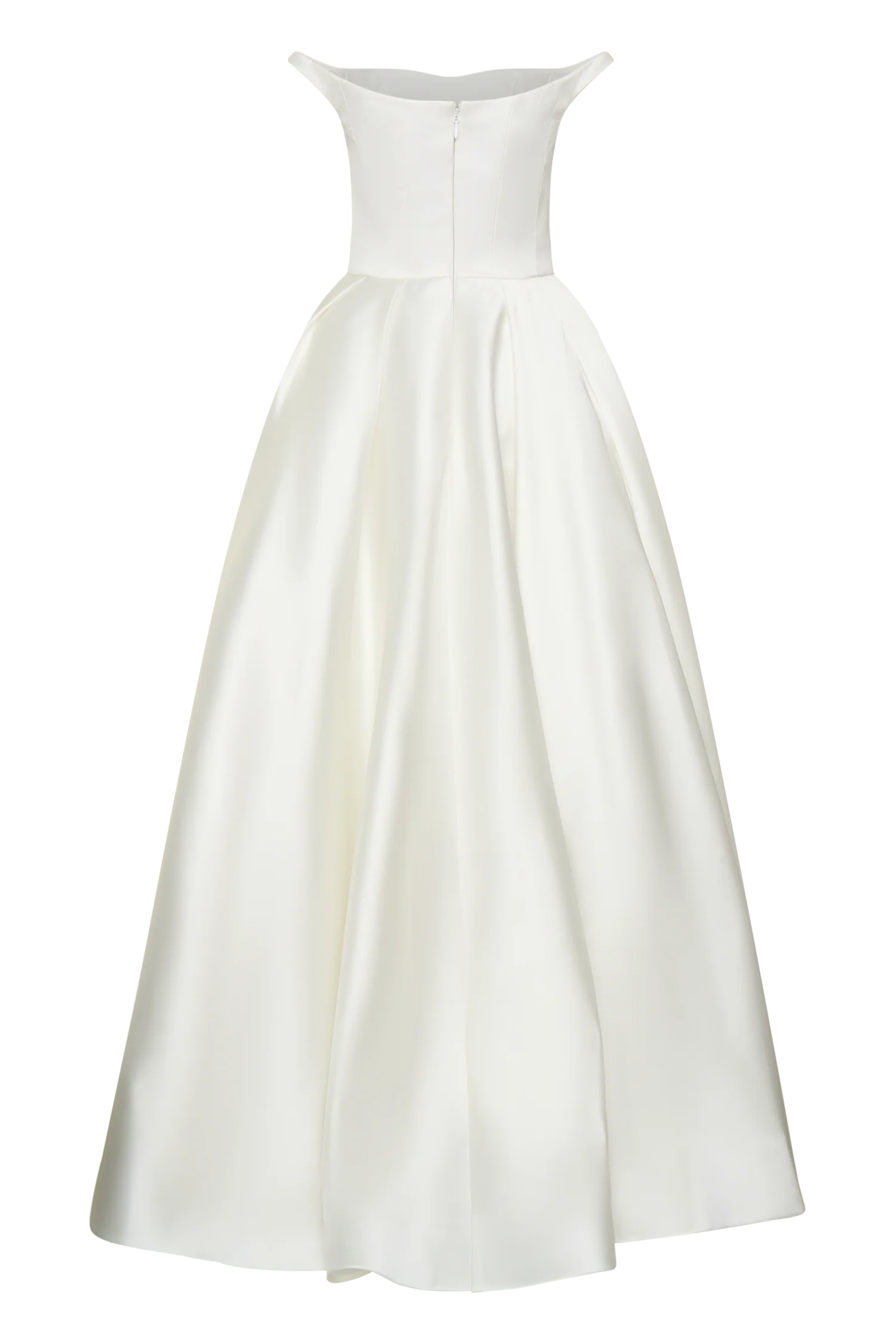 Willow Off Shoulder Satin Maxi Gown - White - Image 12