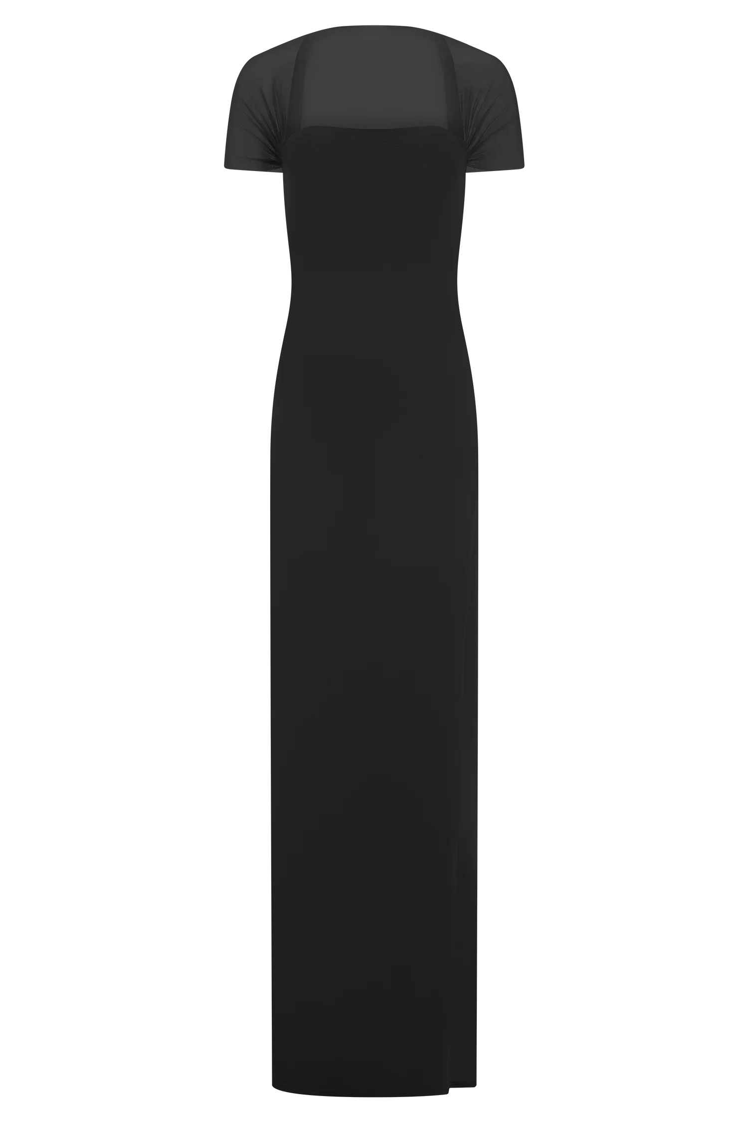 Wyatt Slinky And Mesh Maxi Dress - Black - Image 7