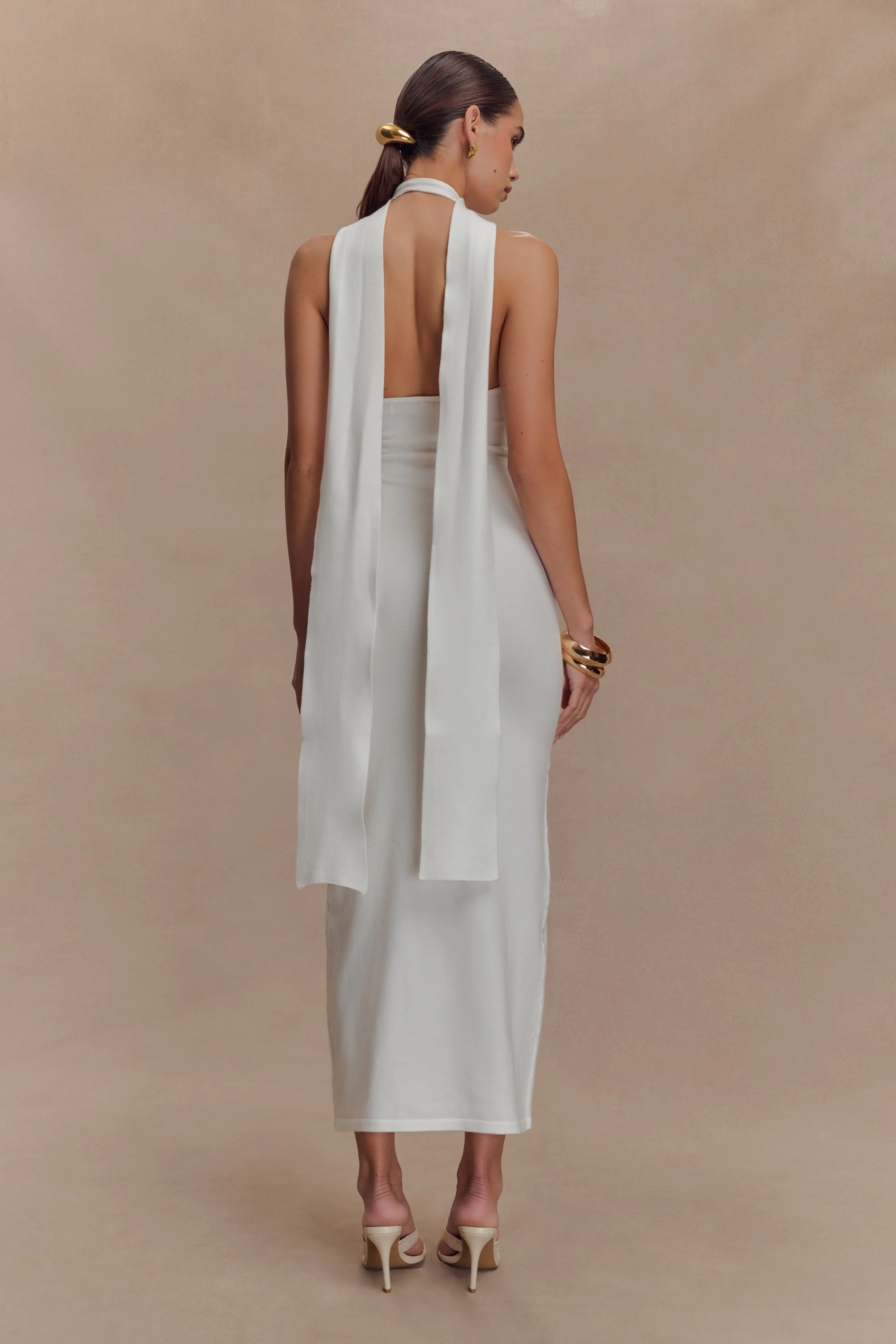 Wynn Floral Knit Midi Dress - White - Image 3