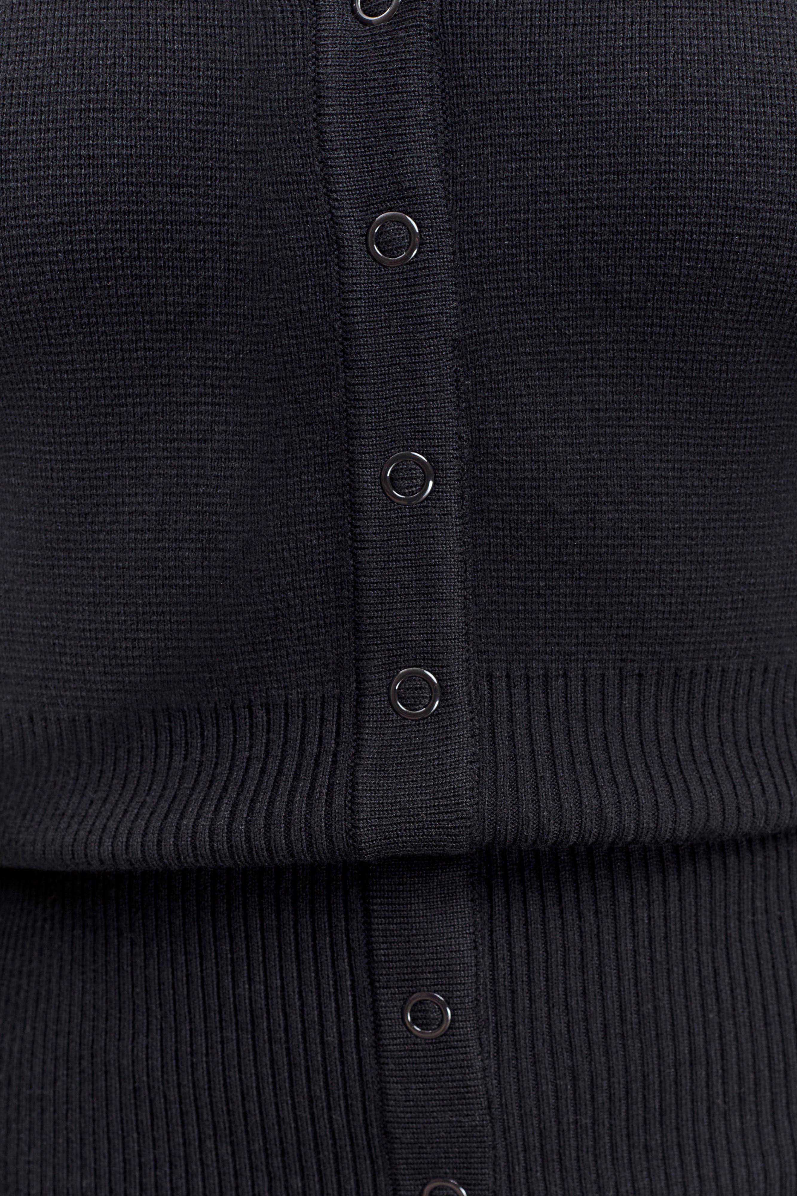 Xaden Wool Mix Knit Mini Dress - Black - Image 6