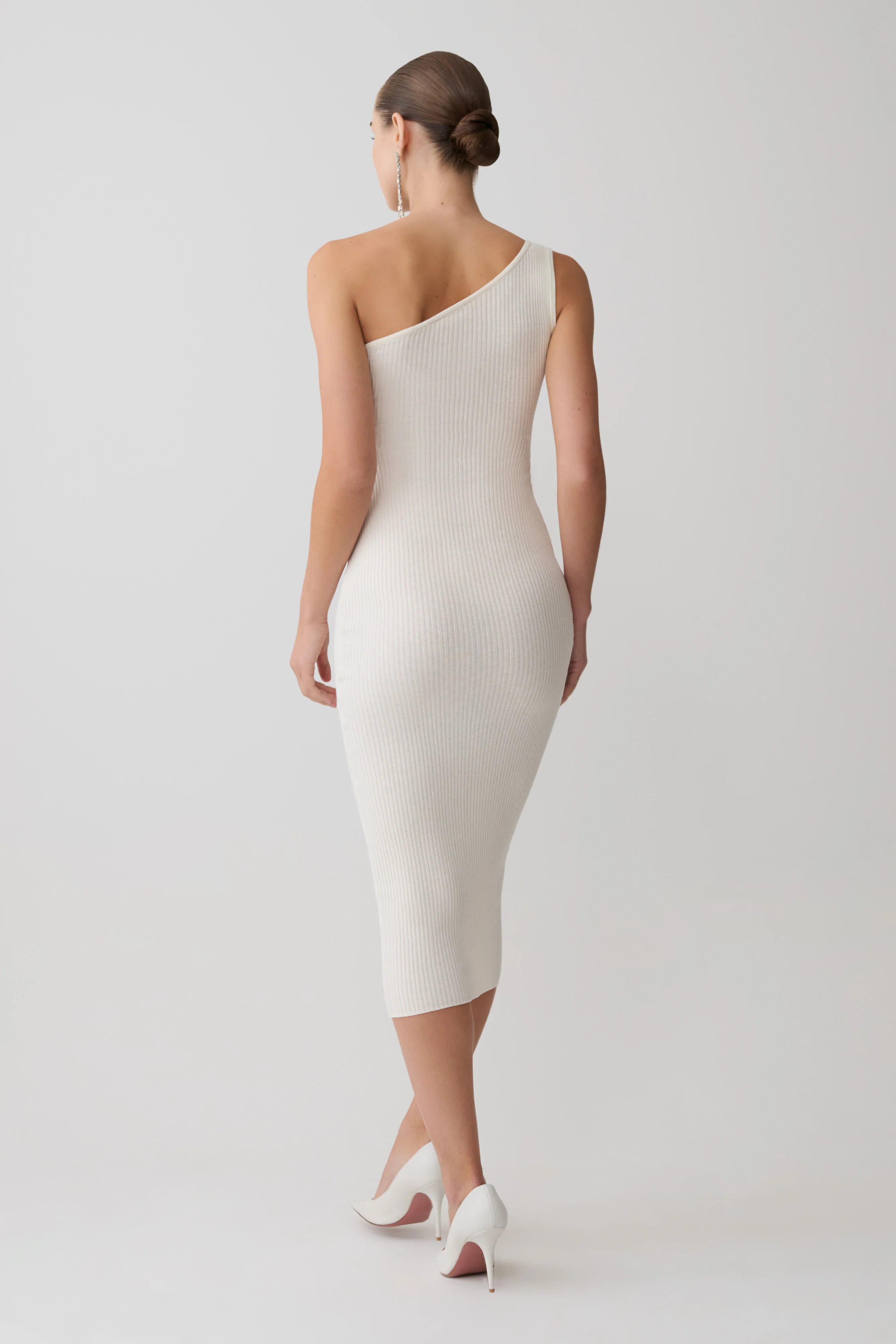 Zandie Cashmere Blend Knit Midi Dress - Ivory - Image 7