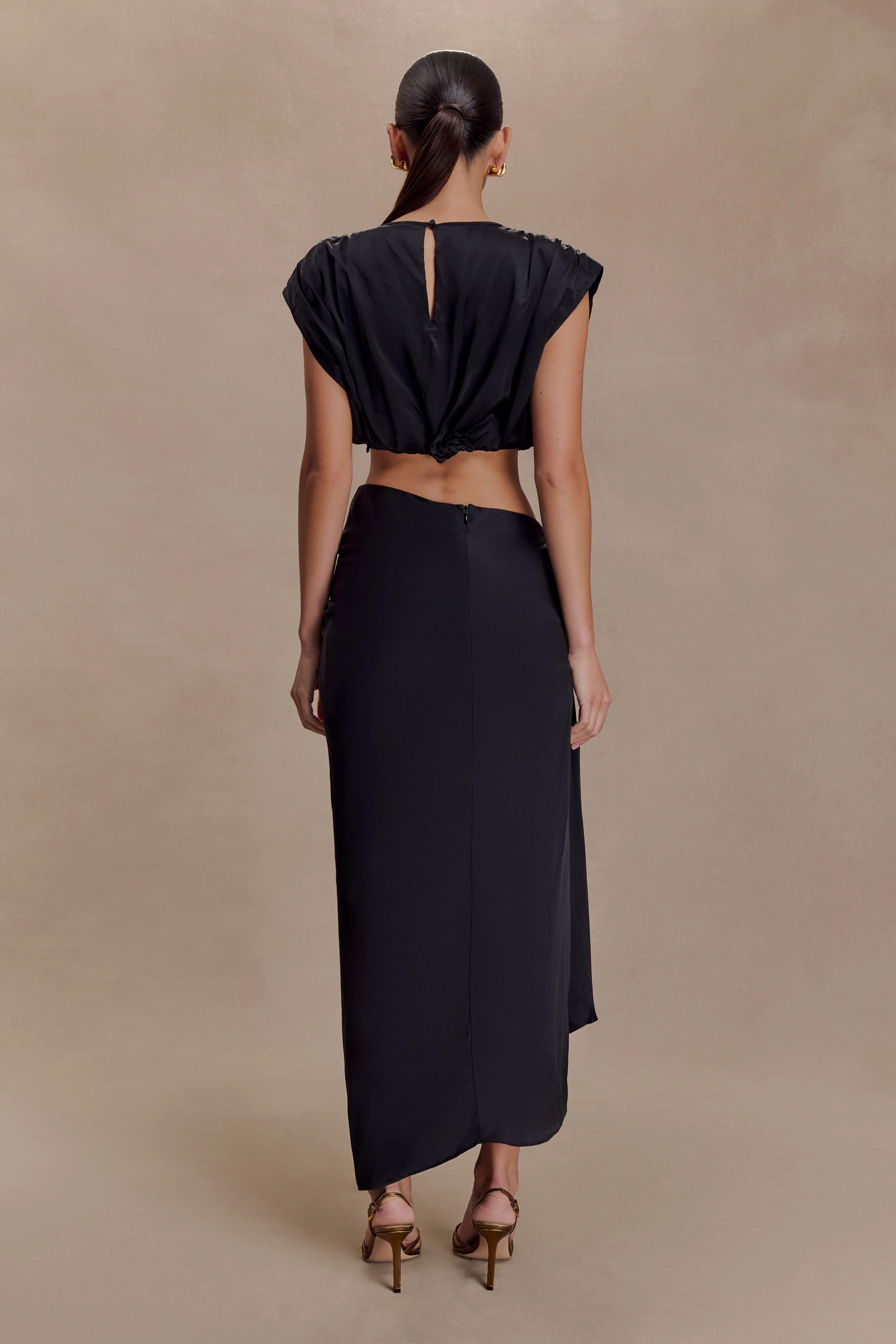 Zendaya Silk Midi Skirt - Black - Image 6