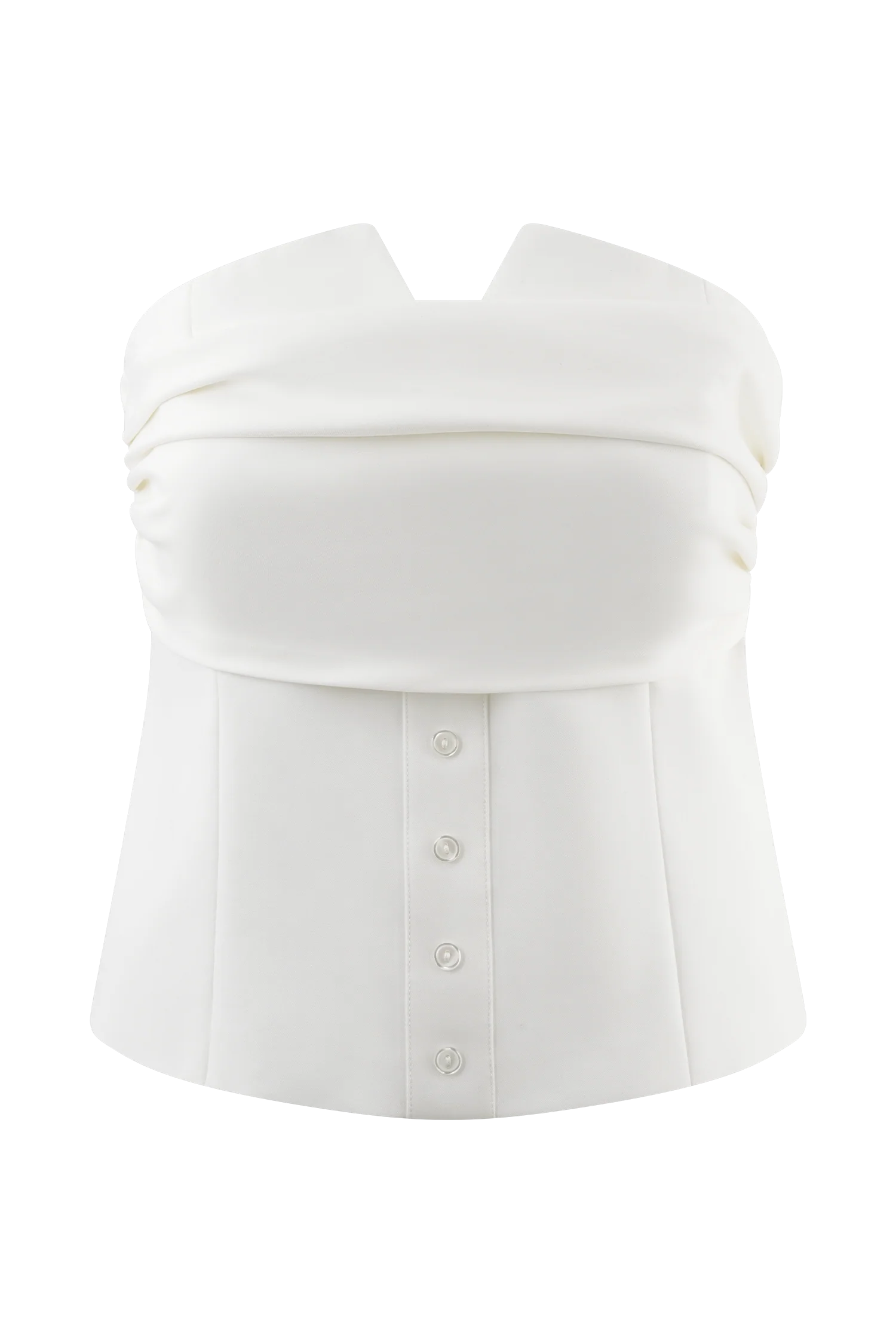 Zillah Strapless Cotton Top - White - Image 9